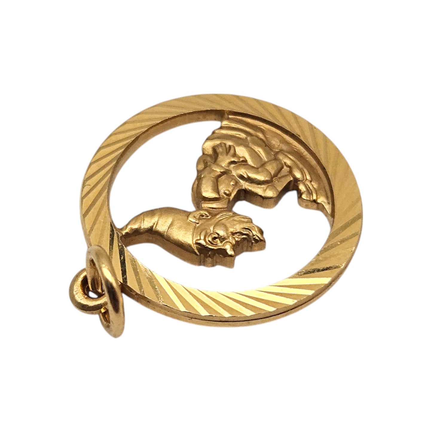 Irish 9ct 375 Yellow Gold Leprechaun Charm 1979 L 1.7 cm 2.5 g.