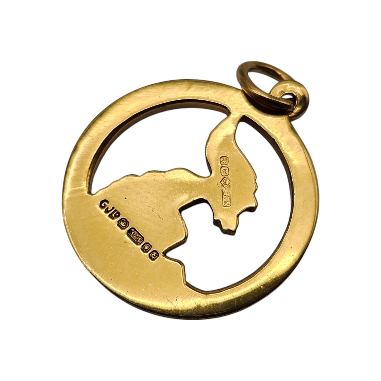 Irish 9ct 375 Yellow Gold Leprechaun Charm 1979 L 1.7 cm 2.5 g.