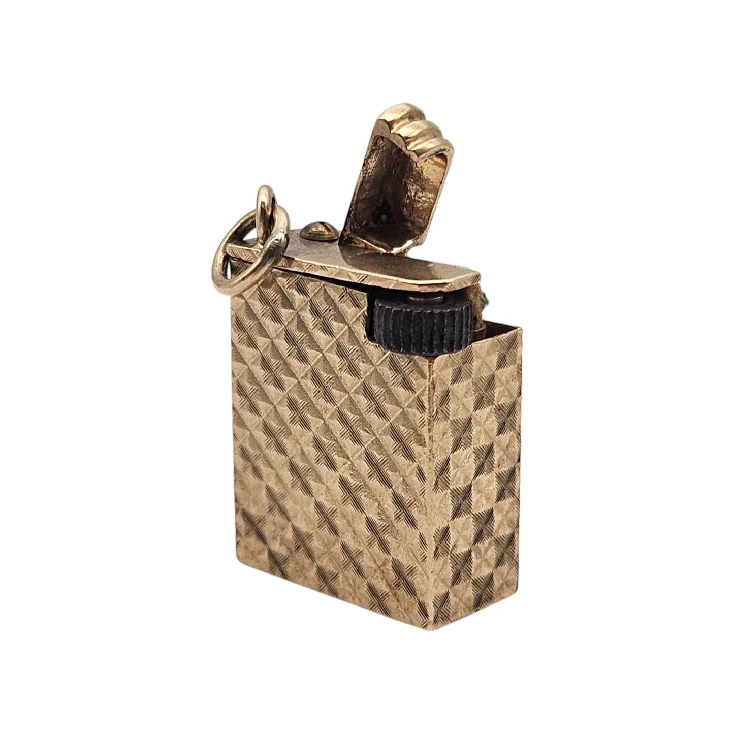 Heavy 9ct 375 Yellow Gold Lighter Charm c.1970 L 2.0 cm 10.0 g