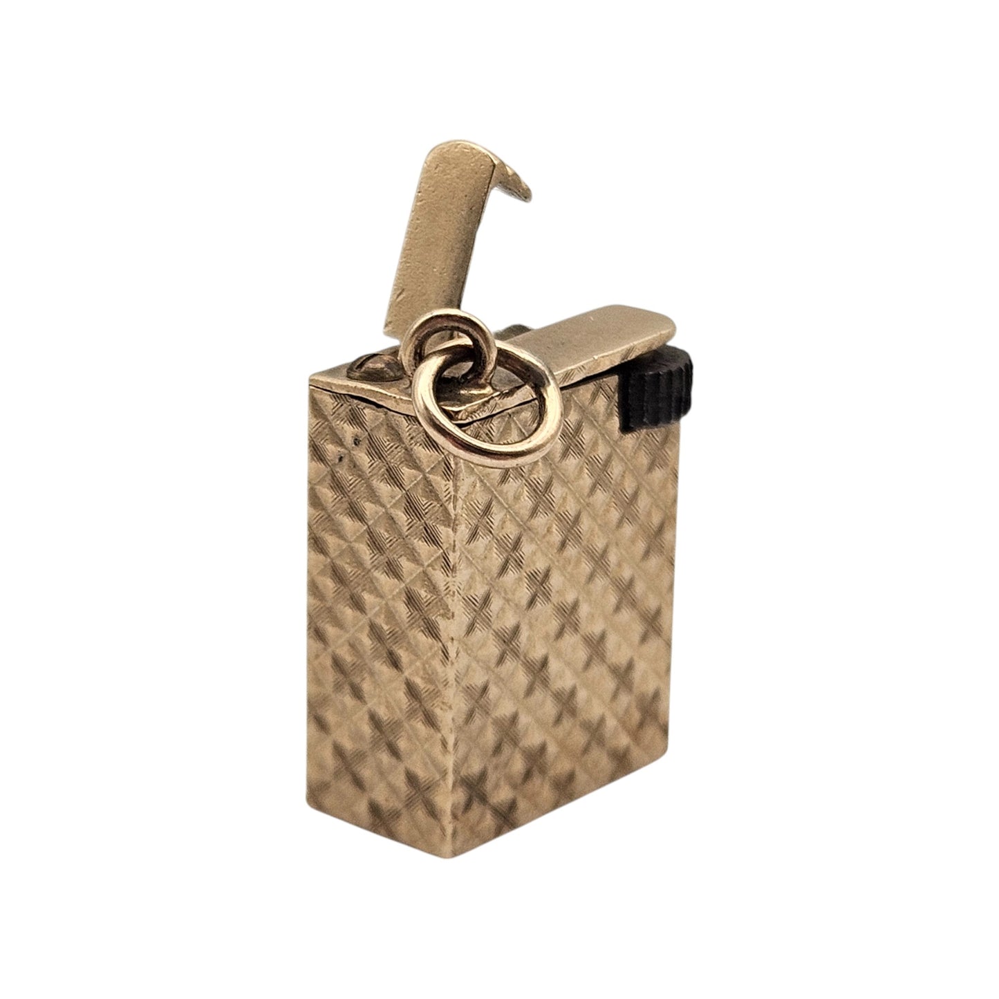 Heavy 9ct 375 Yellow Gold Lighter Charm c.1970 L 2.0 cm 10.0 g