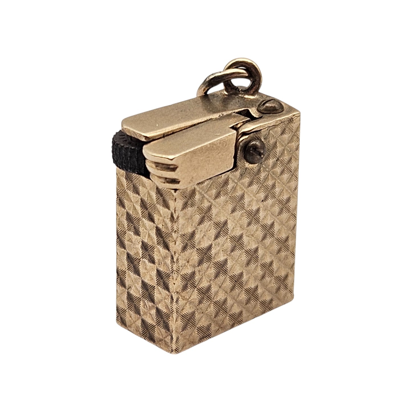 Heavy 9ct 375 Yellow Gold Lighter Charm c.1970 L 2.0 cm 10.0 g