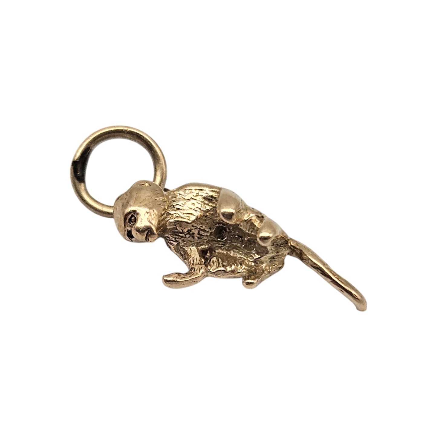 9ct 375 Yellow Gold Monkey Charm 1947 L 1.5 cm 1.5 g.