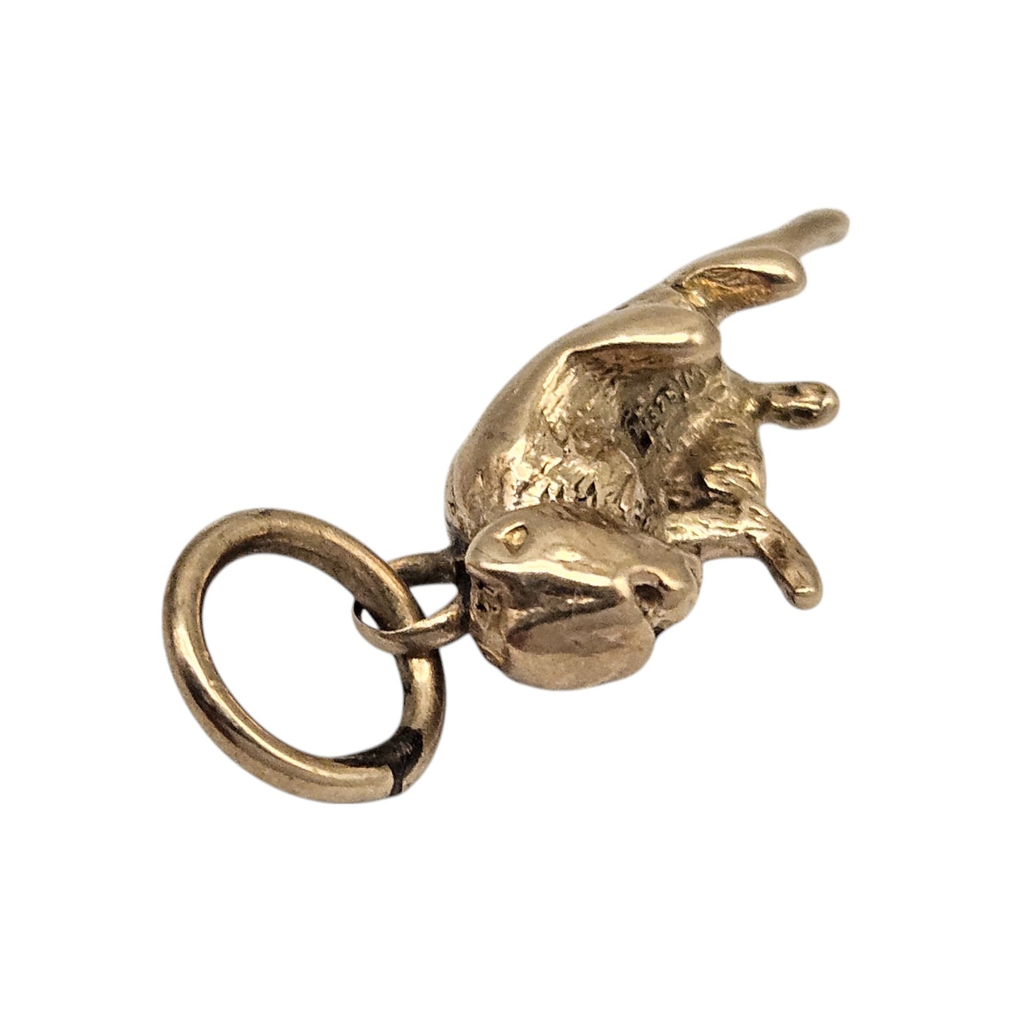 9ct 375 Yellow Gold Monkey Charm 1947 L 1.5 cm 1.5 g.