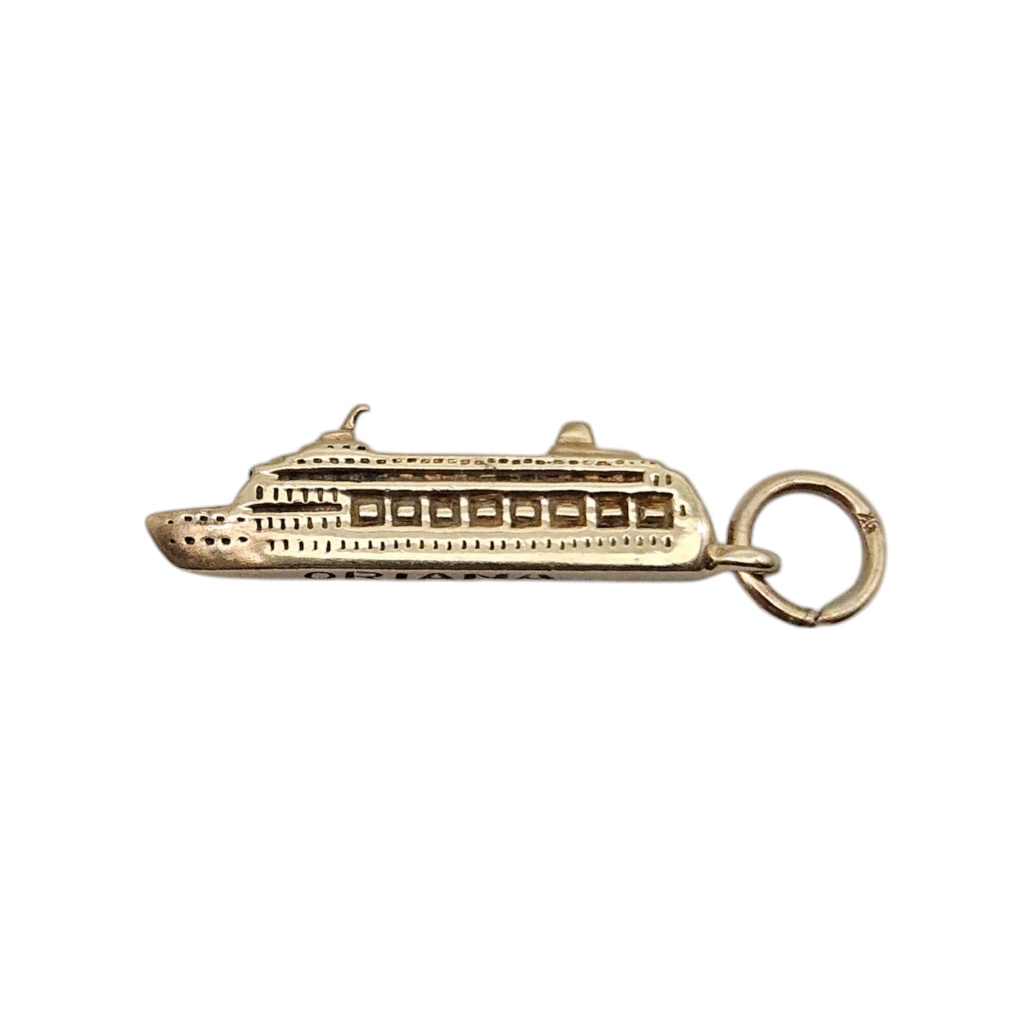 9ct Yellow Gold "ORIANA" Cruise Ship Charm L 2.0 cm 2.4 g.