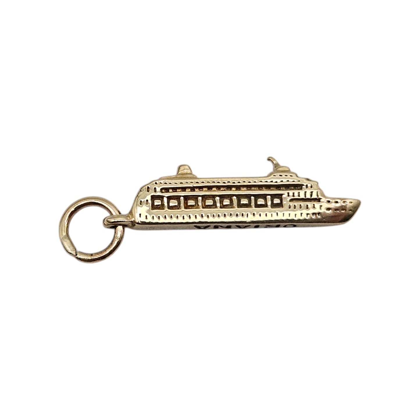 9ct Yellow Gold "ORIANA" Cruise Ship Charm L 2.0 cm 2.4 g.