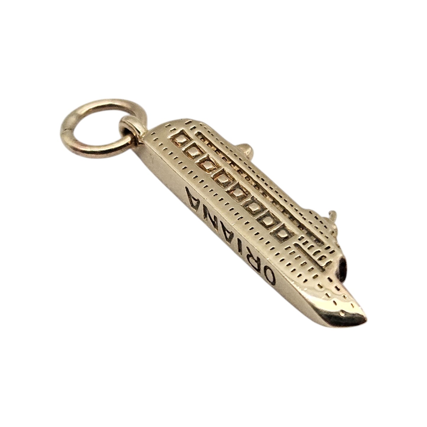 9ct Yellow Gold "ORIANA" Cruise Ship Charm L 2.0 cm 2.4 g.