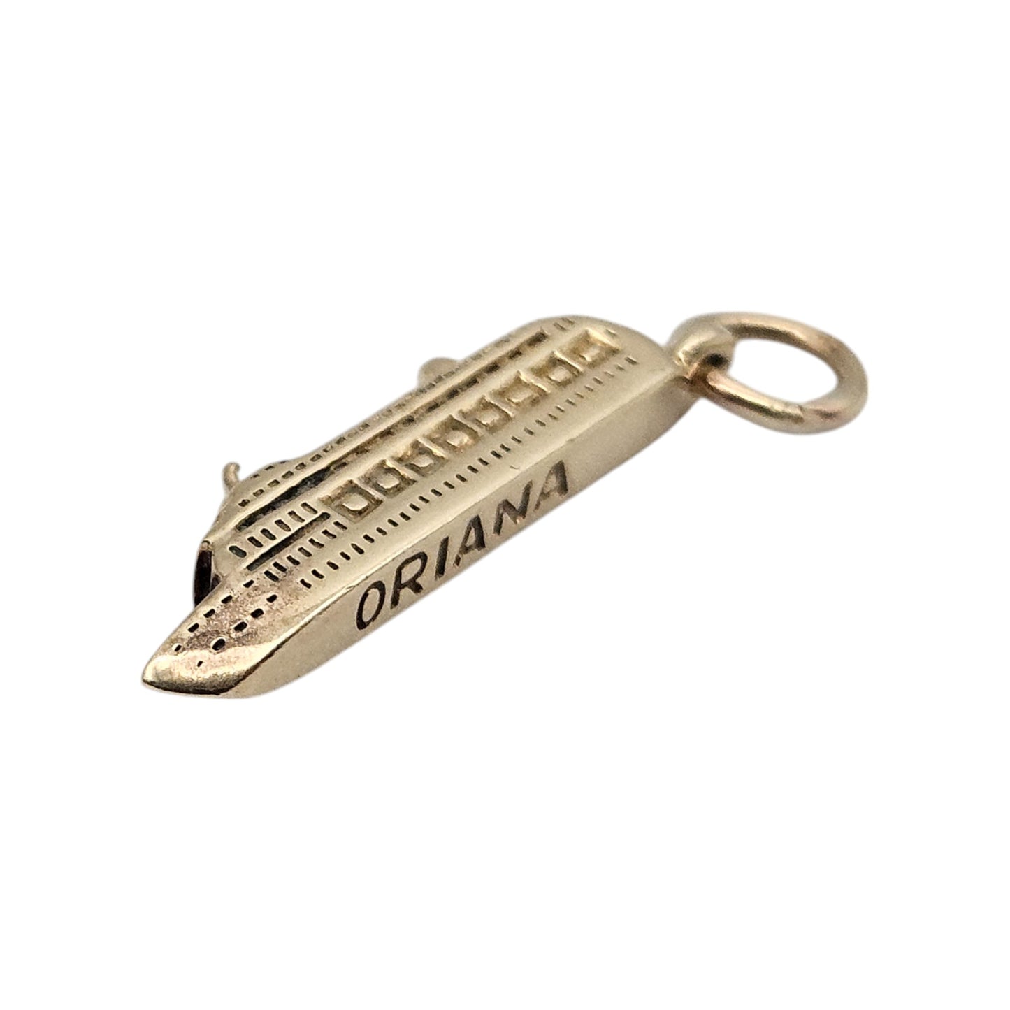 9ct Yellow Gold "ORIANA" Cruise Ship Charm L 2.0 cm 2.4 g.