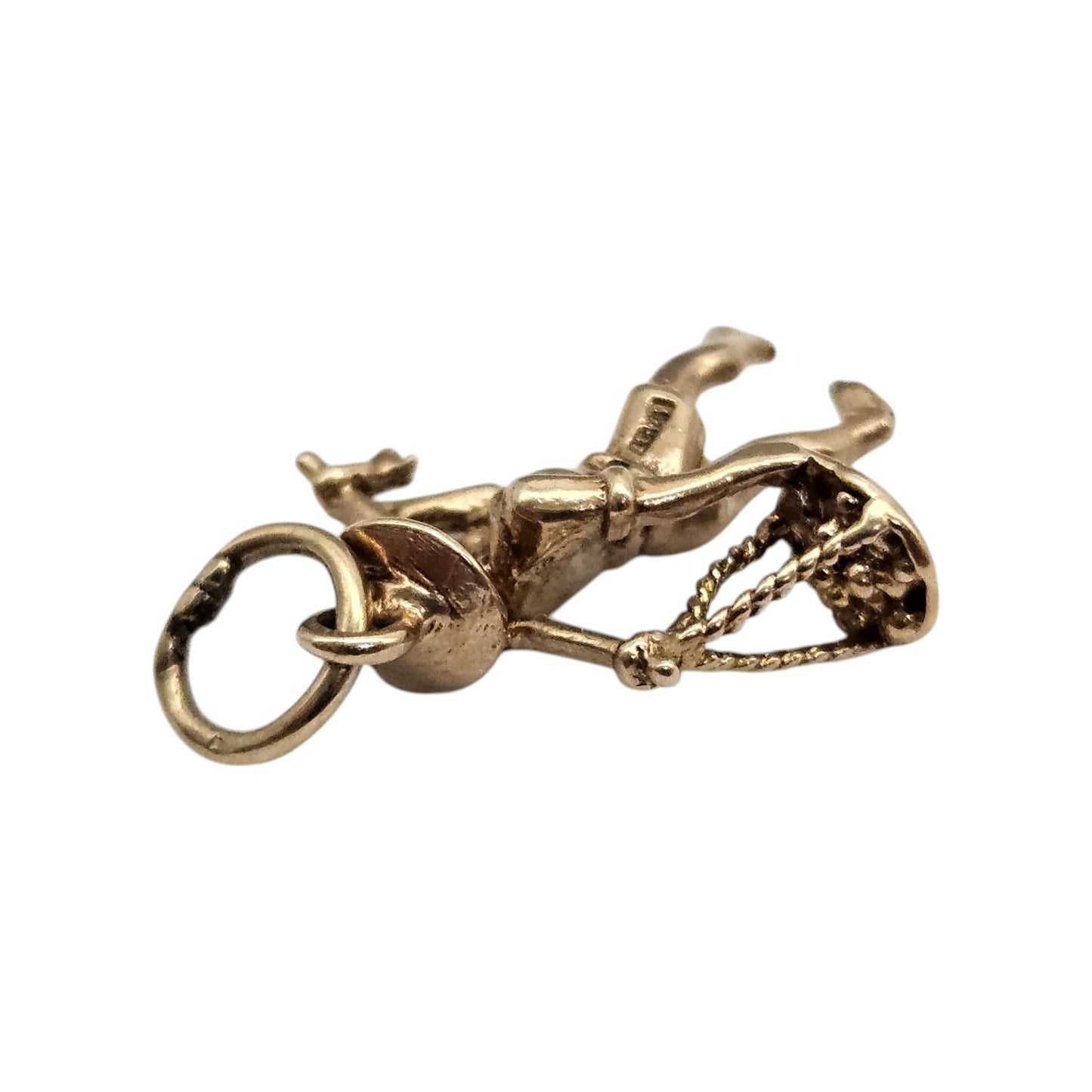9ct 375 Yellow Gold Oriental Man Charm 1964 L 1.6 cm 1.8 g.