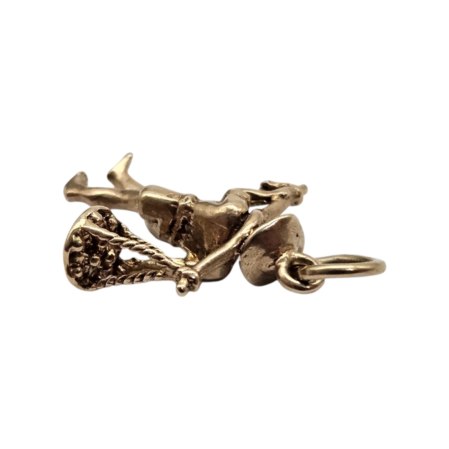 9ct 375 Yellow Gold Oriental Man Charm 1964 L 1.6 cm 1.8 g.