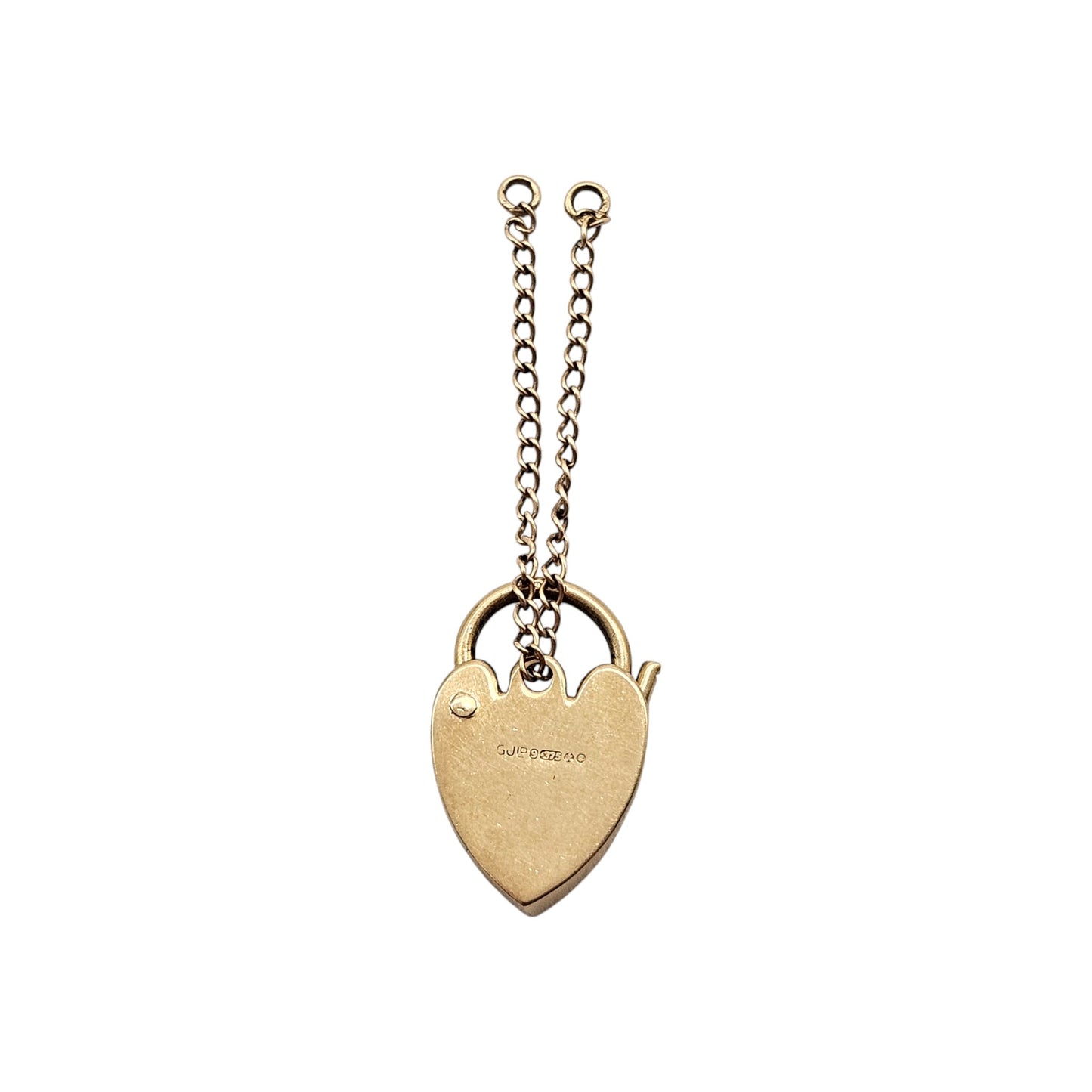Georg Jensen 9ct 375 Yellow Gold Heart Shaped Padlock 1965 L 1.9 cm 2.6 g.
