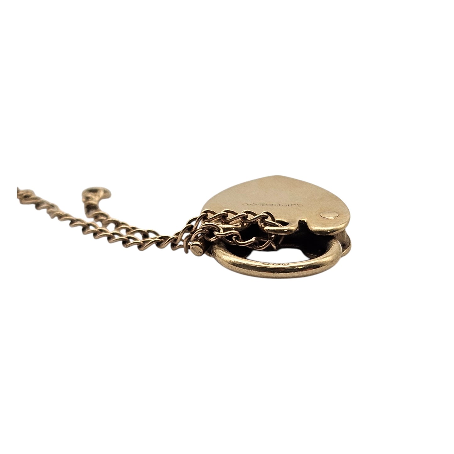 Georg Jensen 9ct 375 Yellow Gold Heart Shaped Padlock 1965 L 1.9 cm 2.6 g.