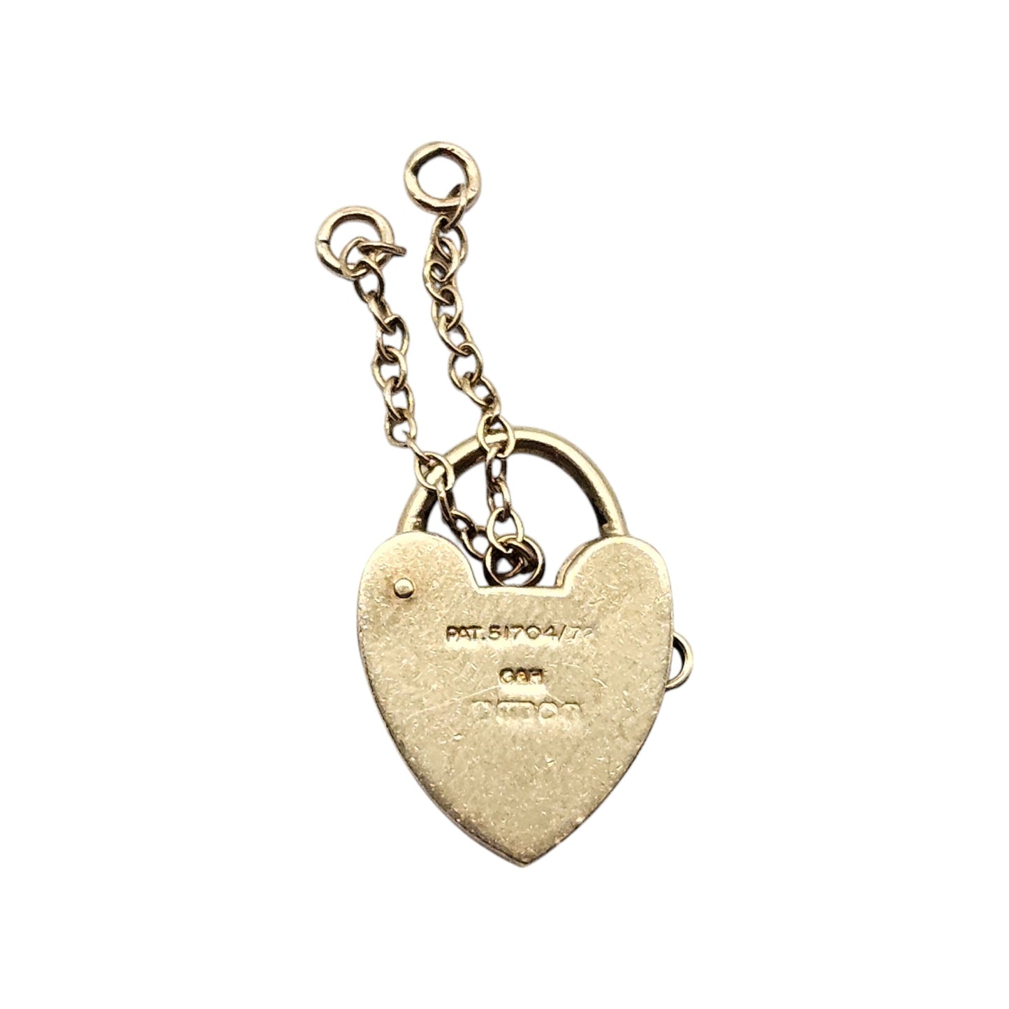 Unusual 9ct 375 Yellow Gold Heart Shaped Padlock c.1970's L 1.9 cm 2.3 g.