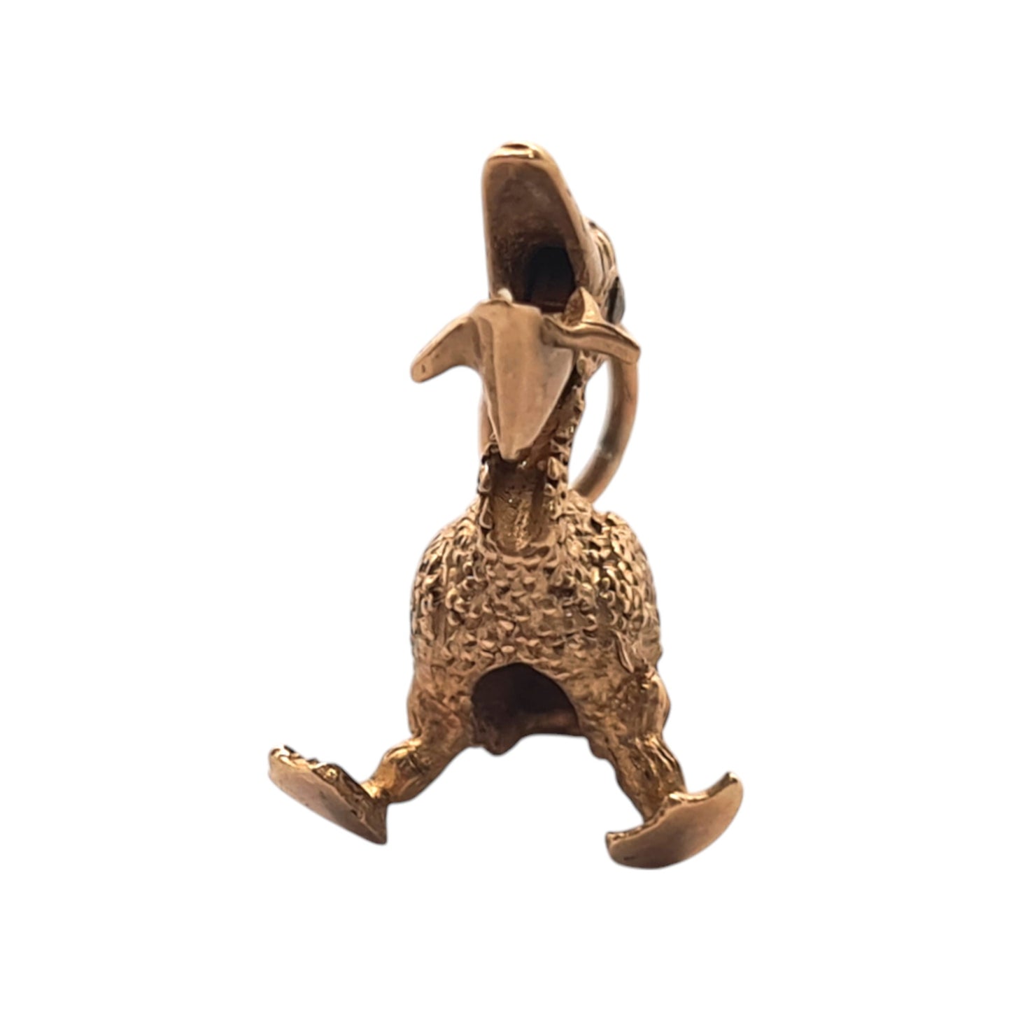 Unusual 9ct 375 Yellow Gold Pelican Articulated Charm 1965 L 1.6 cm 2.9 g.