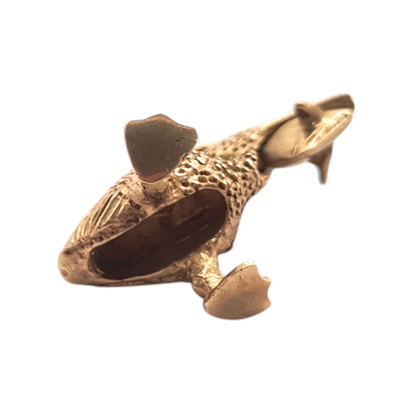 Unusual 9ct 375 Yellow Gold Pelican Articulated Charm 1965 L 1.6 cm 2.9 g.