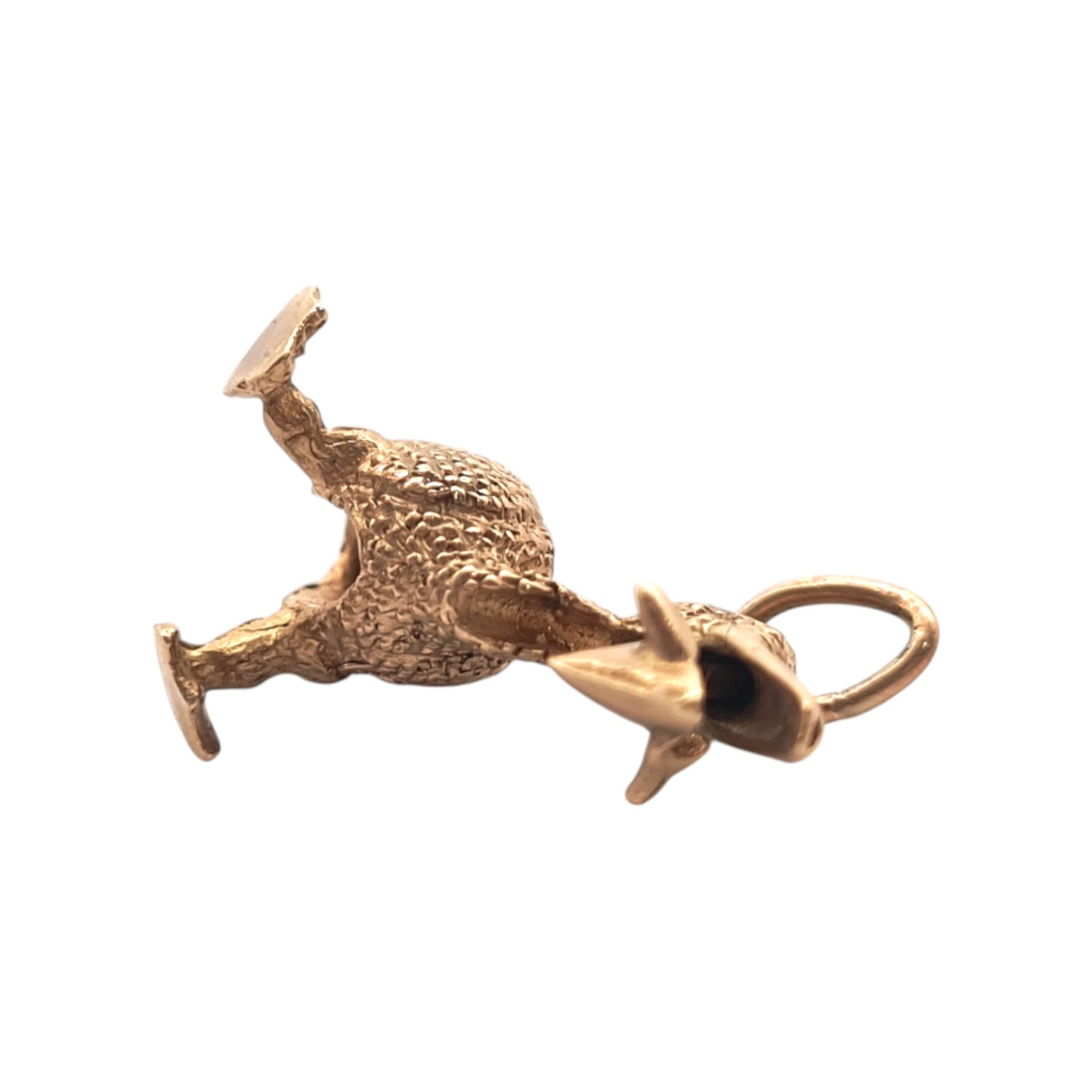 Unusual 9ct 375 Yellow Gold Pelican Articulated Charm 1965 L 1.6 cm 2.9 g.