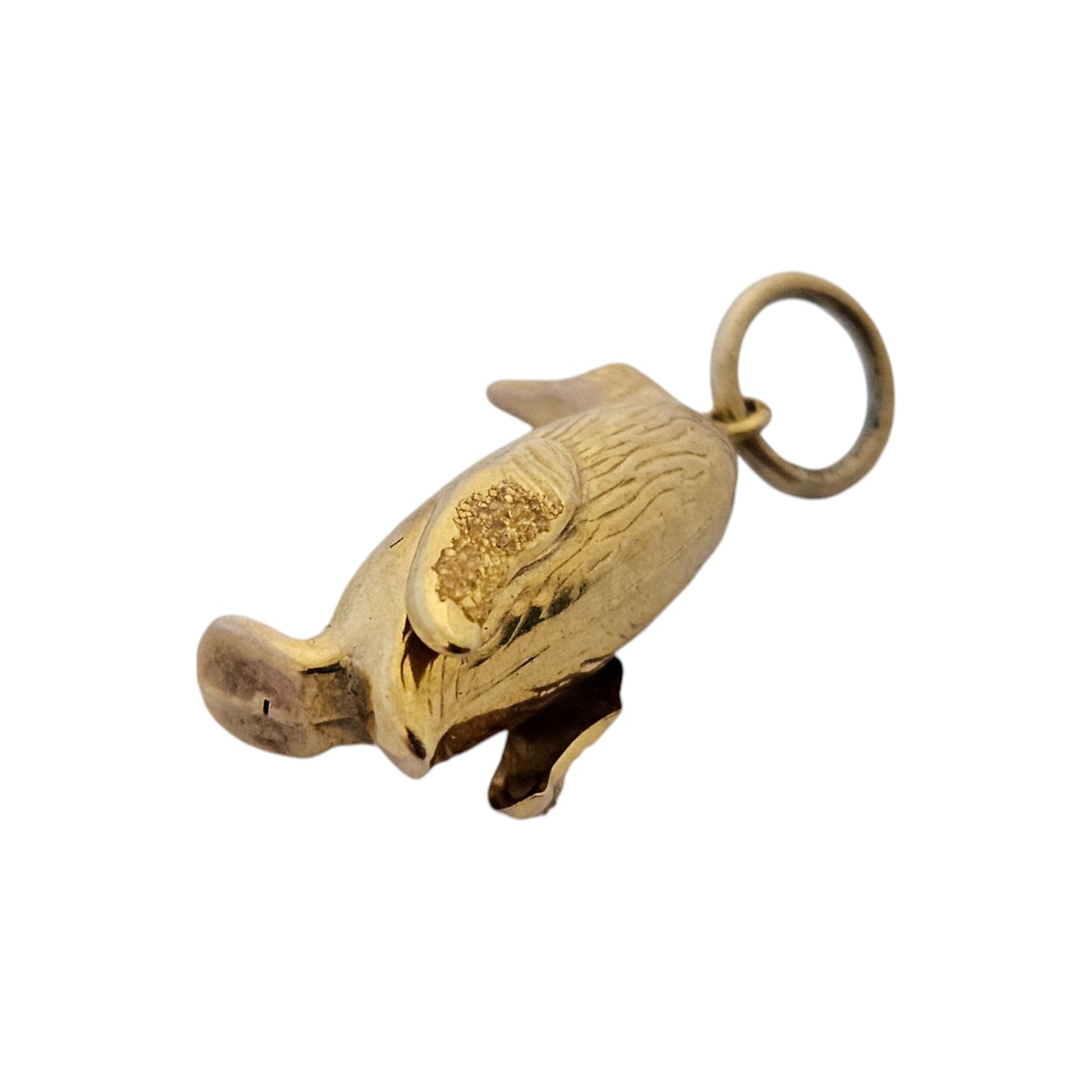9ct 375 Yellow Gold Penguin Charm 1975 L 1.9 cm 1.1 g.