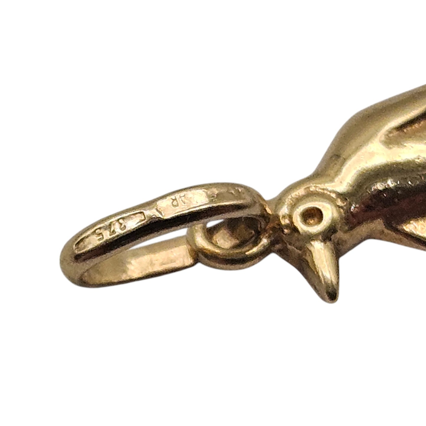 Petite Unoaerre 9ct 375 Yellow Gold Penguin Pendant L 1.0 cm 0.7 g.