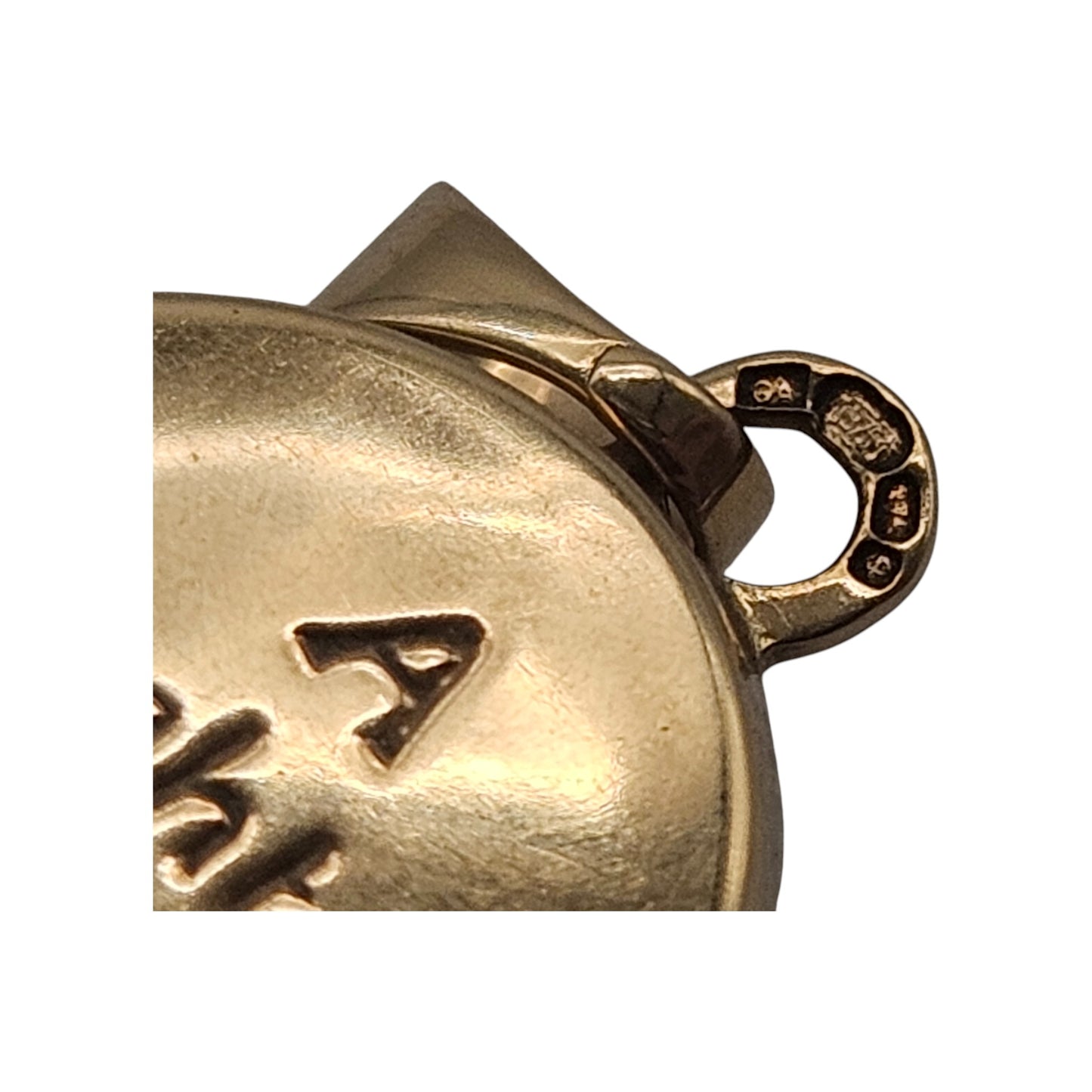 9ct 375 Yellow Gold Photo Locket Pendant L 1.6 cm 1.1 g.