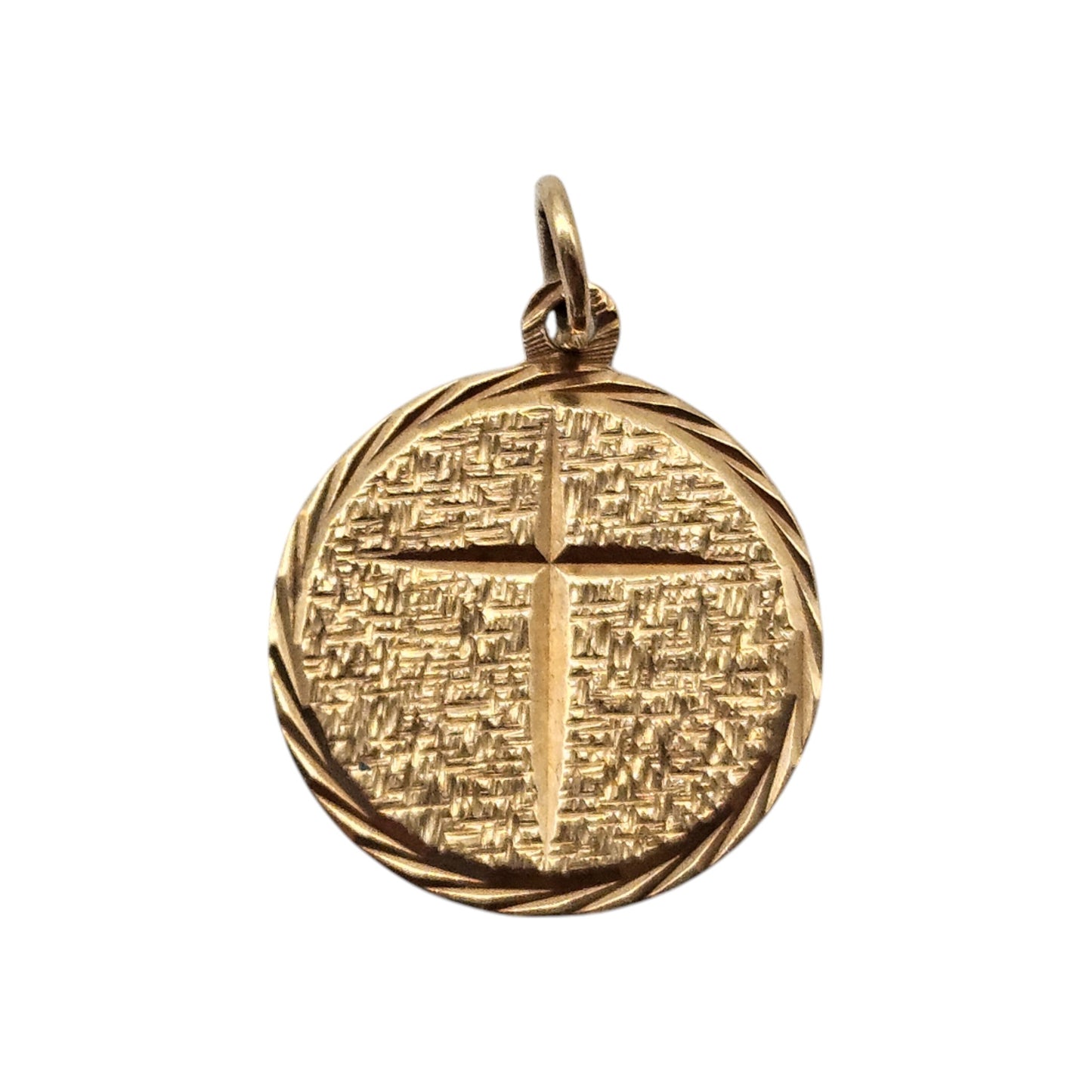 9ct 375 Yellow Gold Prayer Charm 1975 L 1.8 cm 2.7 g.