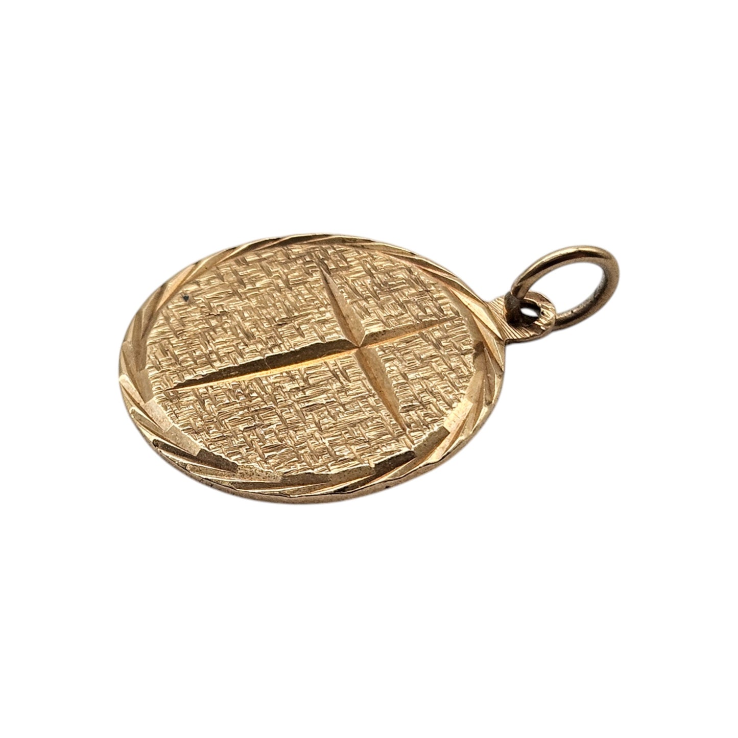 9ct 375 Yellow Gold Prayer Charm 1975 L 1.8 cm 2.7 g.