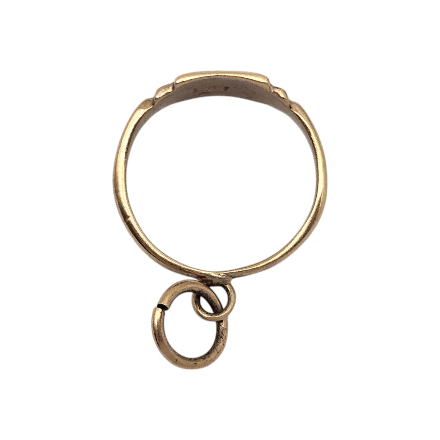 9ct Yellow Gold Signet Ring Charm L 1.2 cm 0.8 g.