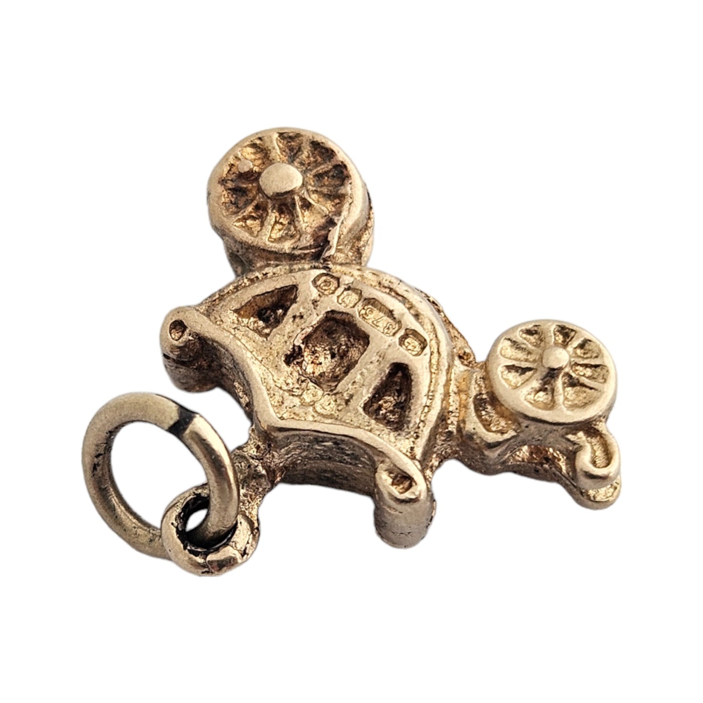 9ct 375 Yellow Gold Royal Carriage Charm 1977 L 1.4 cm 2.6 g
