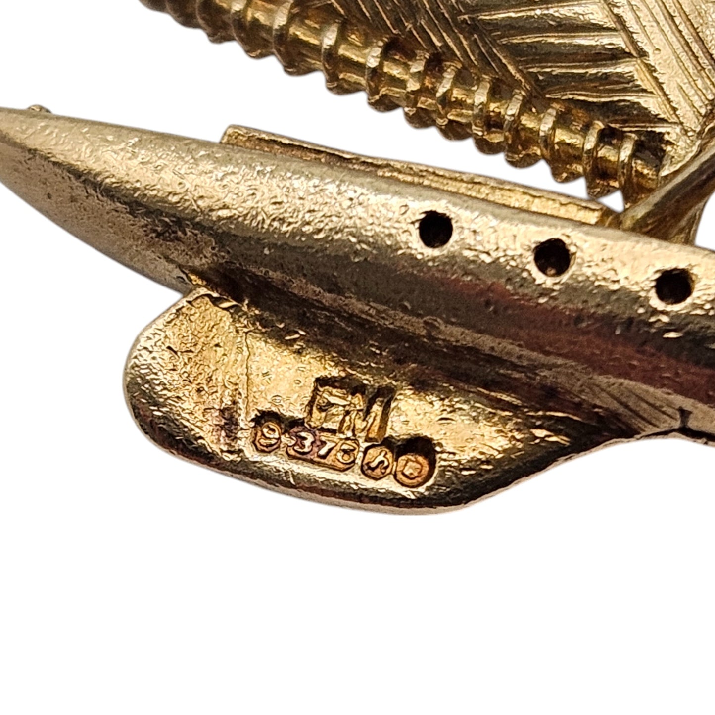 9ct 375 Yellow Gold Sailing Boat Charm 1963 L 2.5 cm 3.3 g.