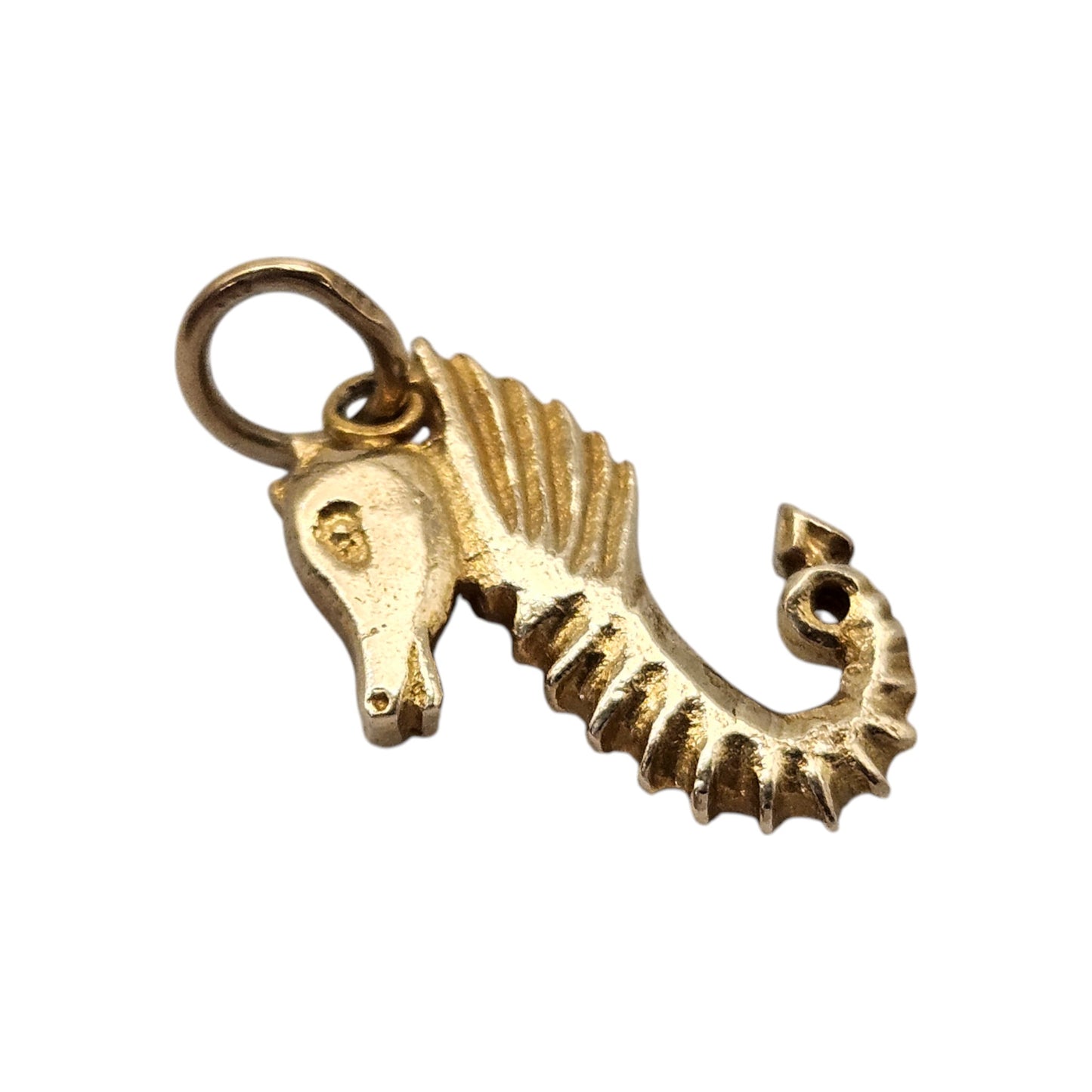 9ct 375 Yellow Gold Seahorse Charm 1965 L 1.6 cm 1.5 g.