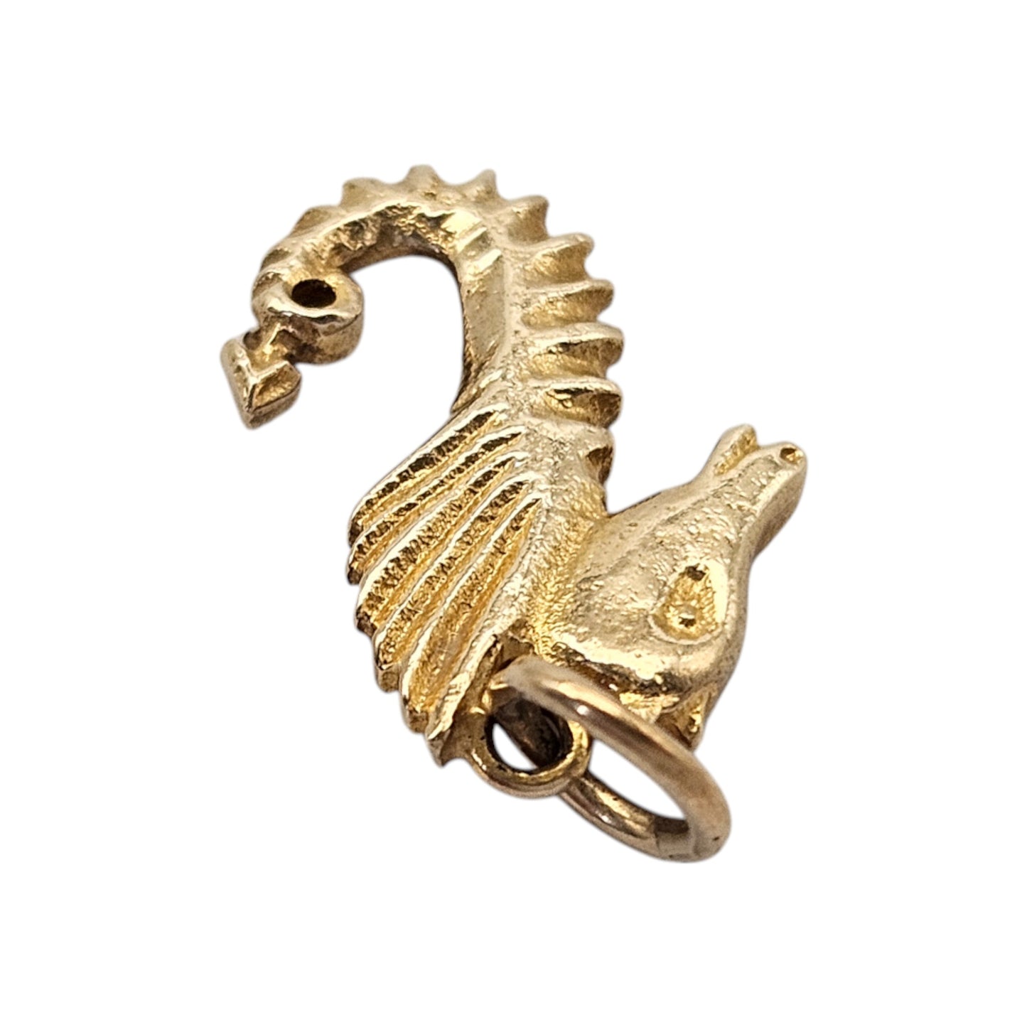 9ct 375 Yellow Gold Seahorse Charm 1965 L 1.6 cm 1.5 g.