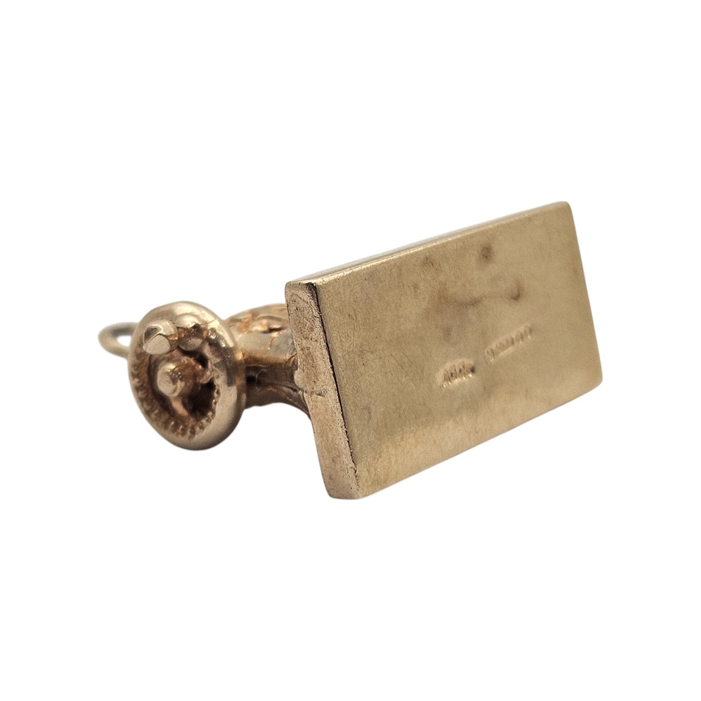 9ct 375 Yellow Gold Articulated Sewing Machine Charm 1971 5.5 g