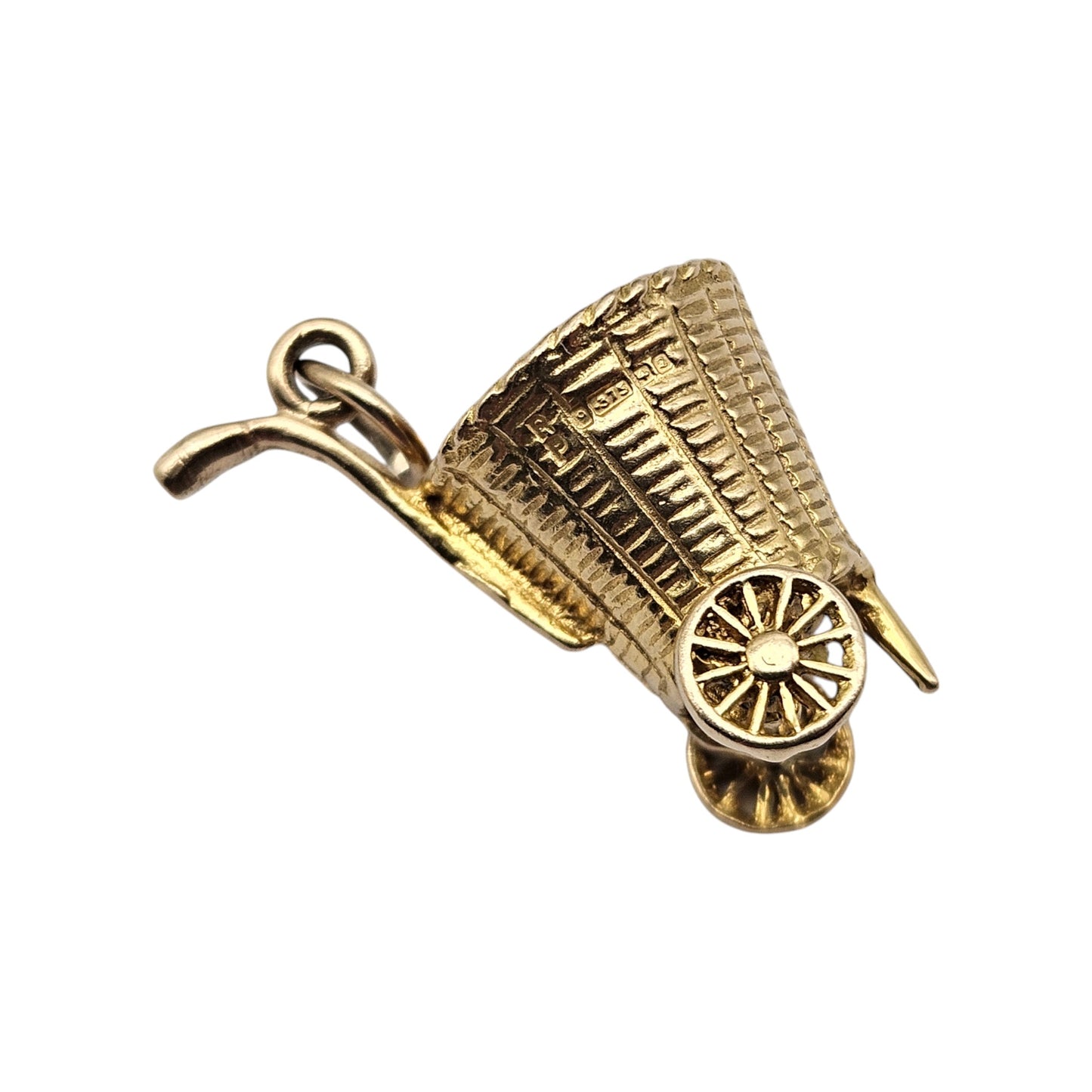 9ct 375 Yellow Gold Shopping Basket Charm 1965 L 2.3 cm 4.0 g.