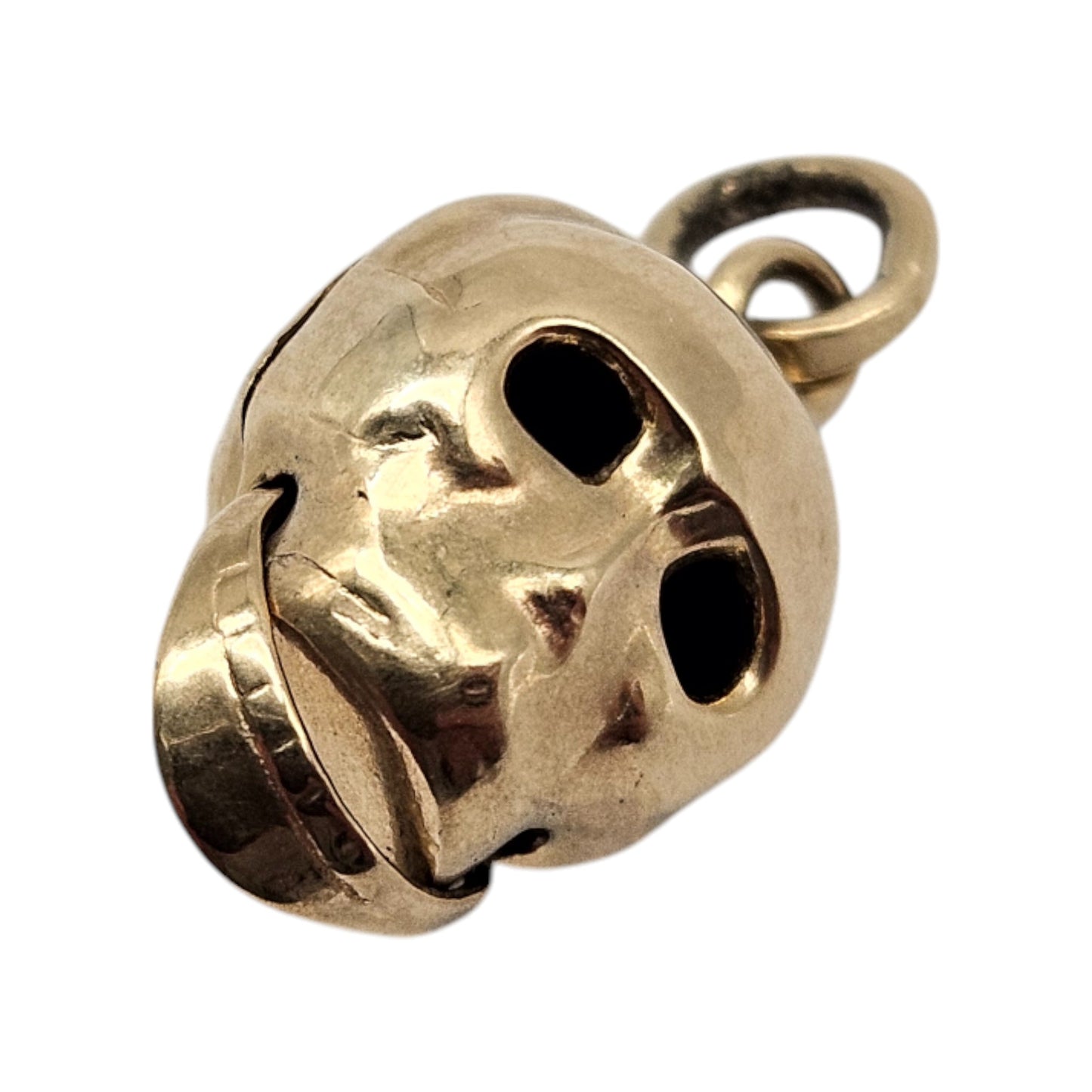 Unusual 9ct 375 Yellow Gold Skull Articulated Charm c.1960 L 1.4 cm 1.3 g.