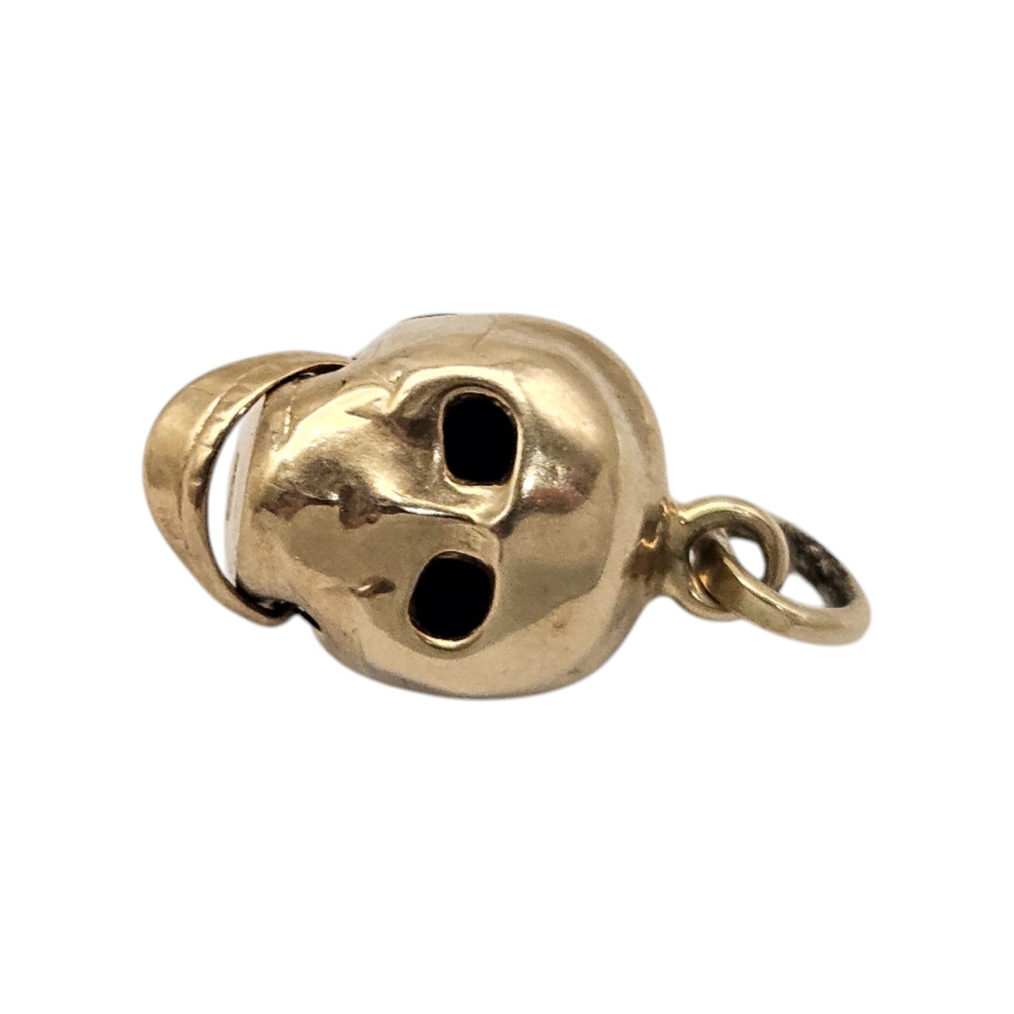 Unusual 9ct 375 Yellow Gold Skull Articulated Charm c.1960 L 1.4 cm 1.3 g.