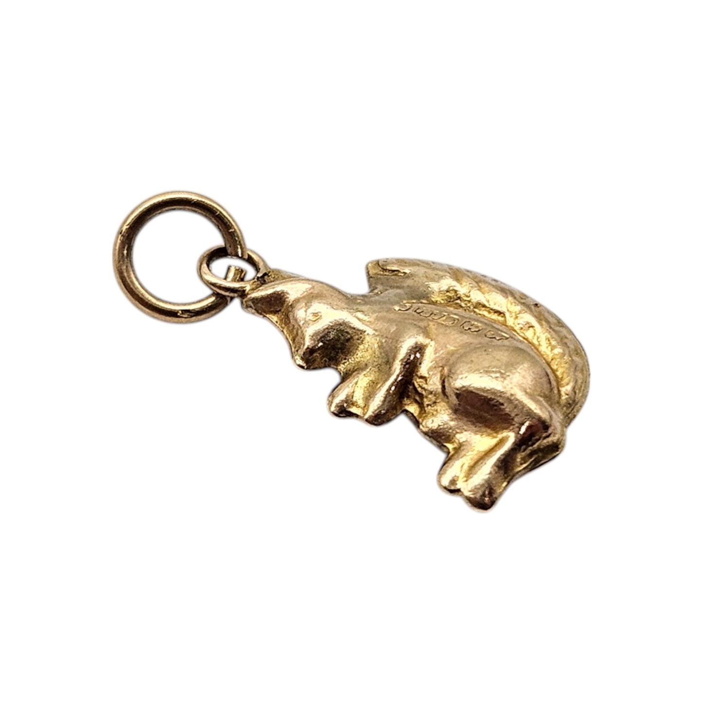 9ct 375 Yellow Gold Squirrel Charm 1955 L 1.1 cm 0.4 g.