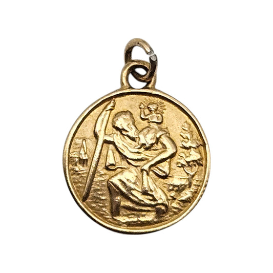 9ct Yellow Gold St. Christopher Charm c.1960's L 1.3 cm 1.8 g.