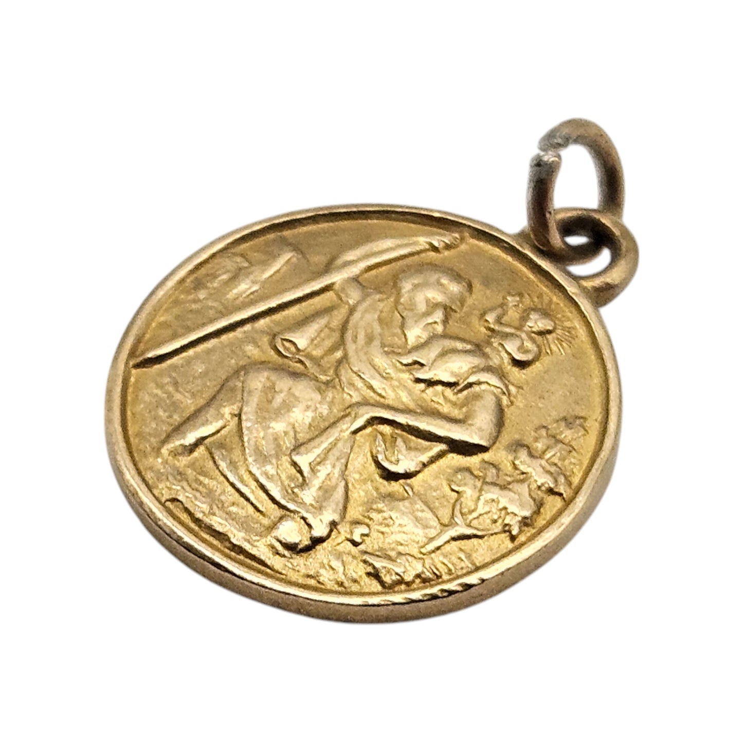 9ct Yellow Gold St. Christopher Charm c.1960's L 1.3 cm 1.8 g.