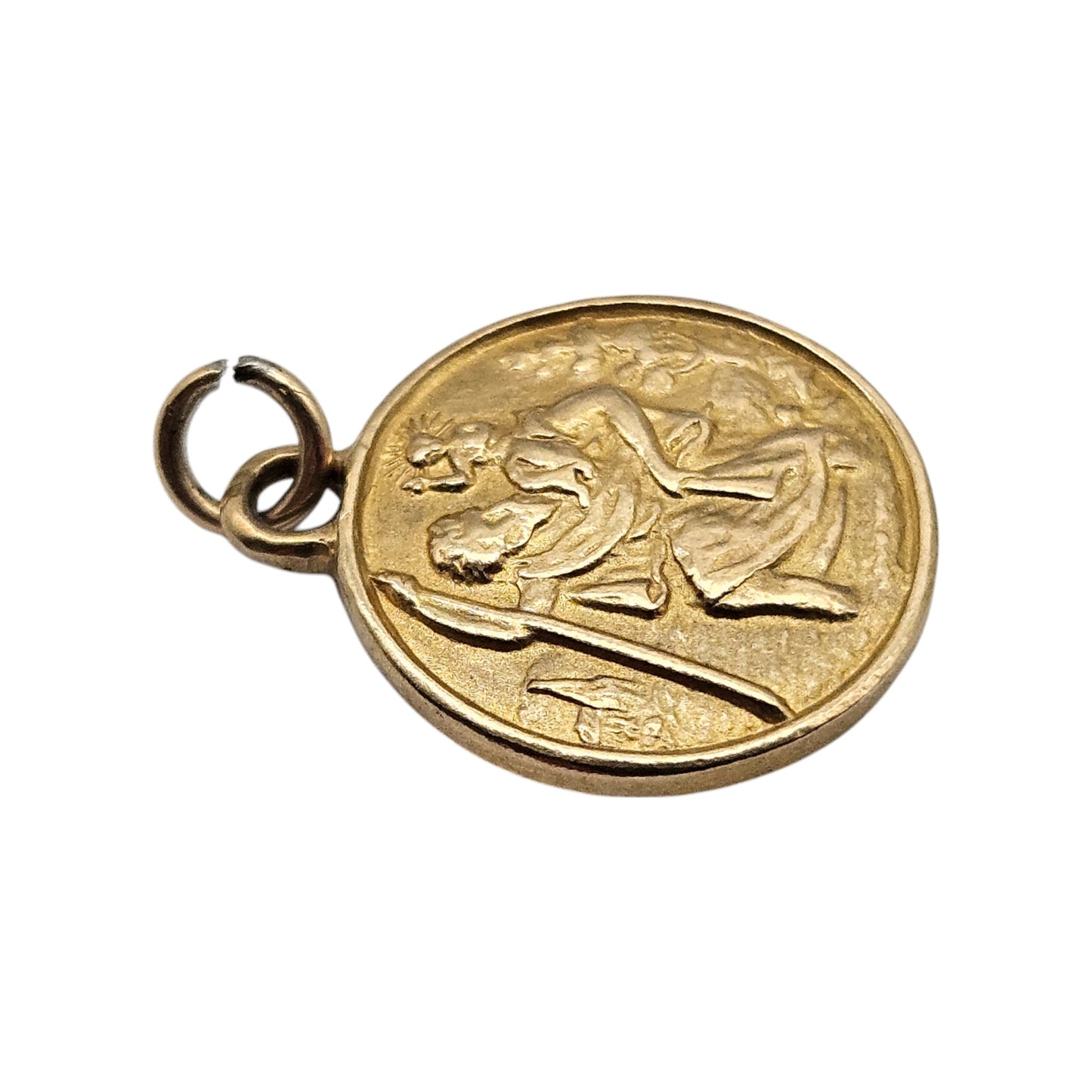 9ct Yellow Gold St. Christopher Charm c.1960's L 1.3 cm 1.8 g.