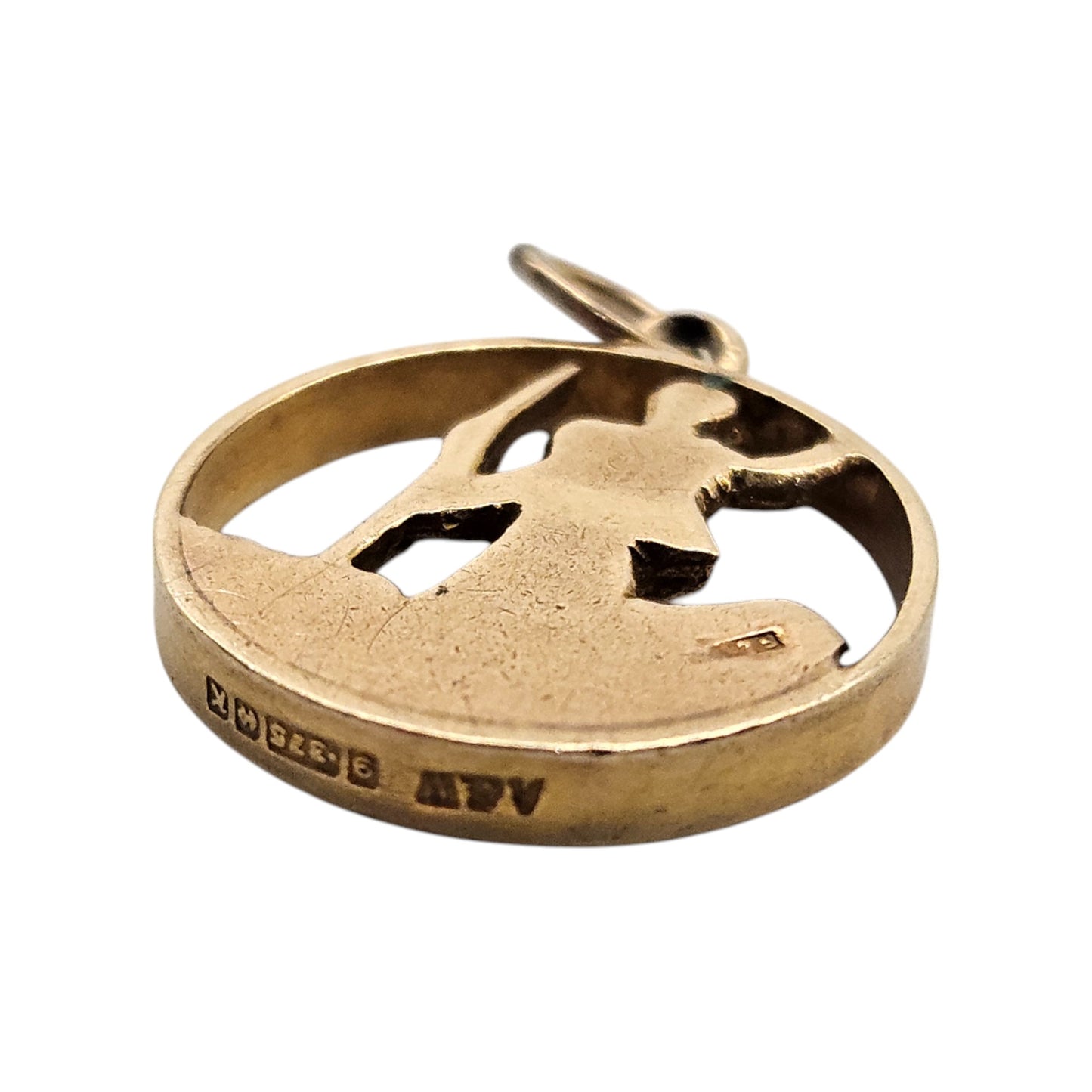 9ct 375 Yellow Gold St Christopher Charm 1959 L 1.4 cm 1.6 g.