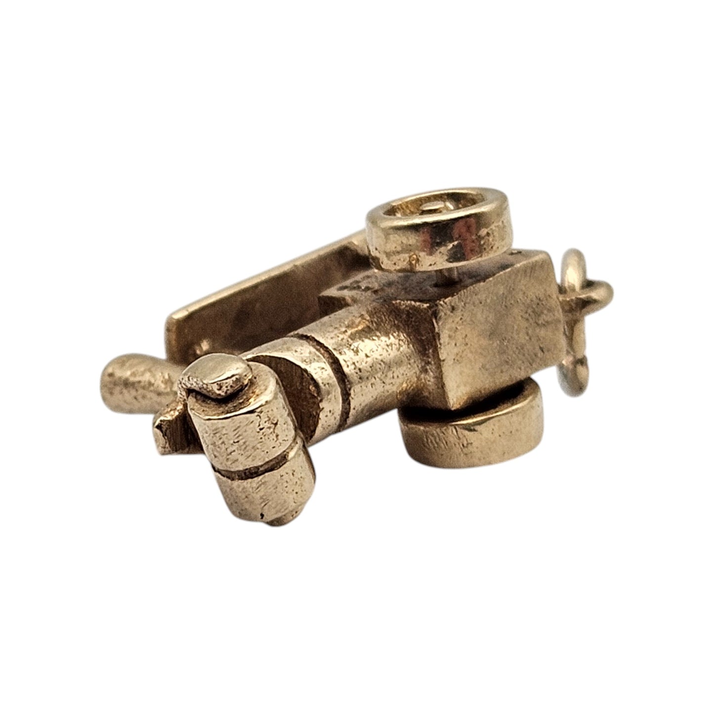 9金375イエローゴールド 蒸気機関車 可動式チャーム 1973年製 長さ1.8cm 3.3g