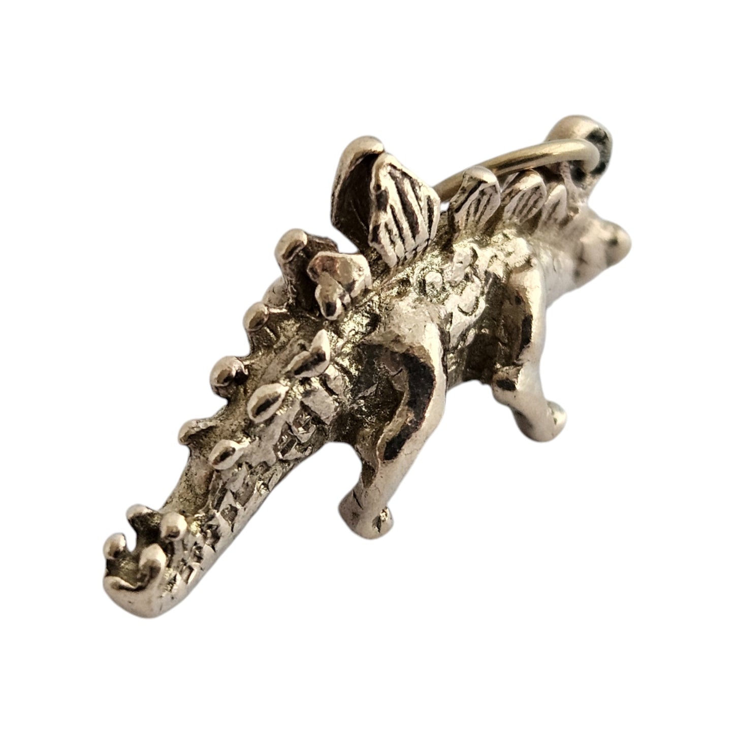 9ct 375 Yellow Gold Stegosaurus Dinosaur Charm 1959 L 2.4 cm 3.5 g.