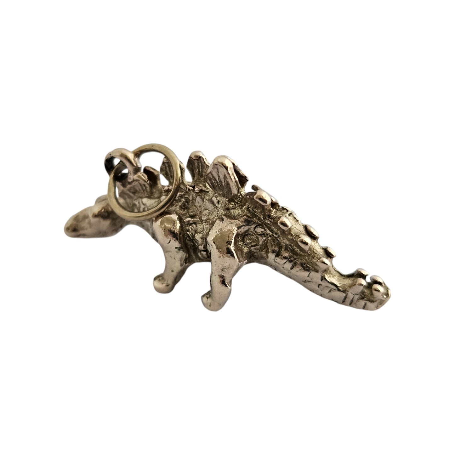 9ct 375 Yellow Gold Stegosaurus Dinosaur Charm 1959 L 2.4 cm 3.5 g.