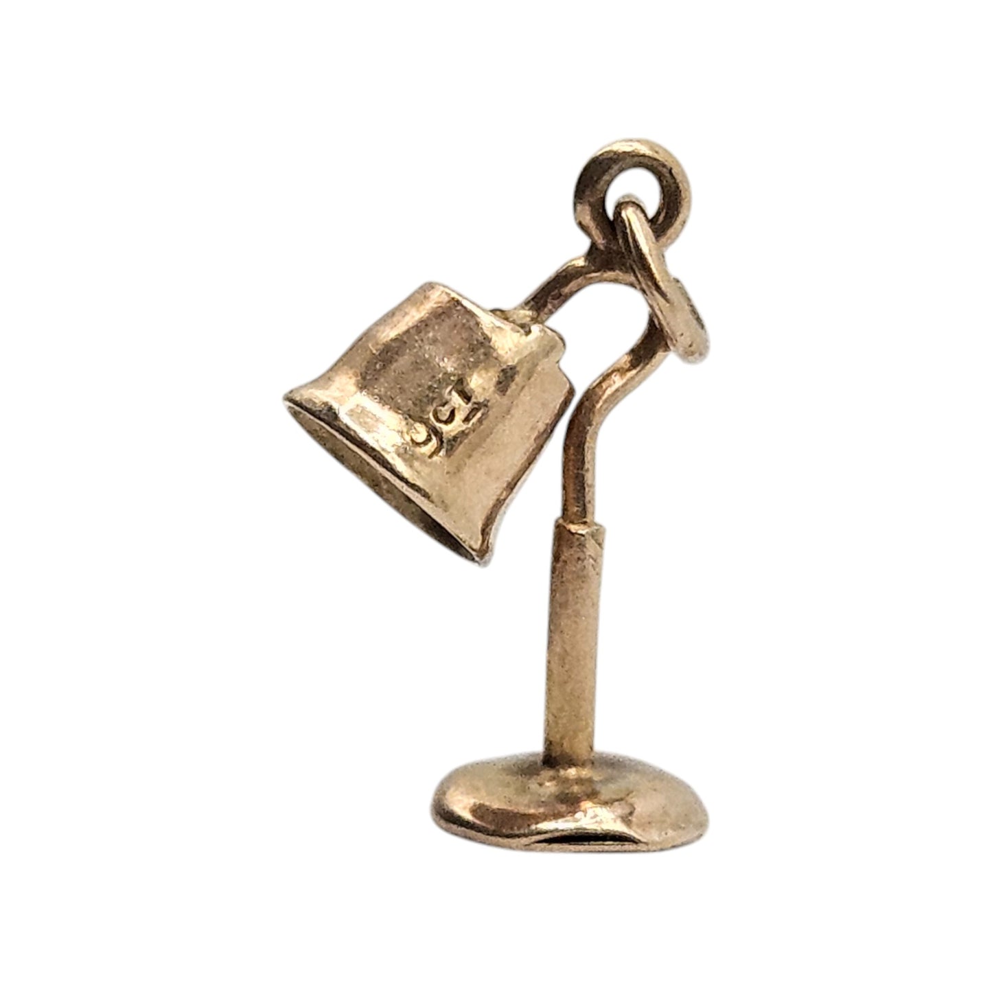 9ct Yellow Gold Table Lamp Charm c.1960's L 1.2 cm 0.7 g.