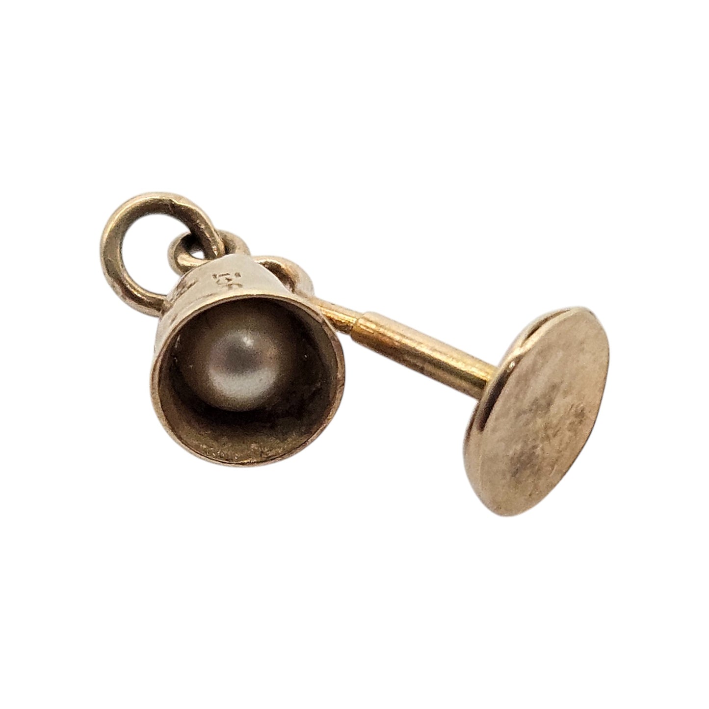 9ct Yellow Gold Table Lamp Charm c.1960's L 1.2 cm 0.7 g.