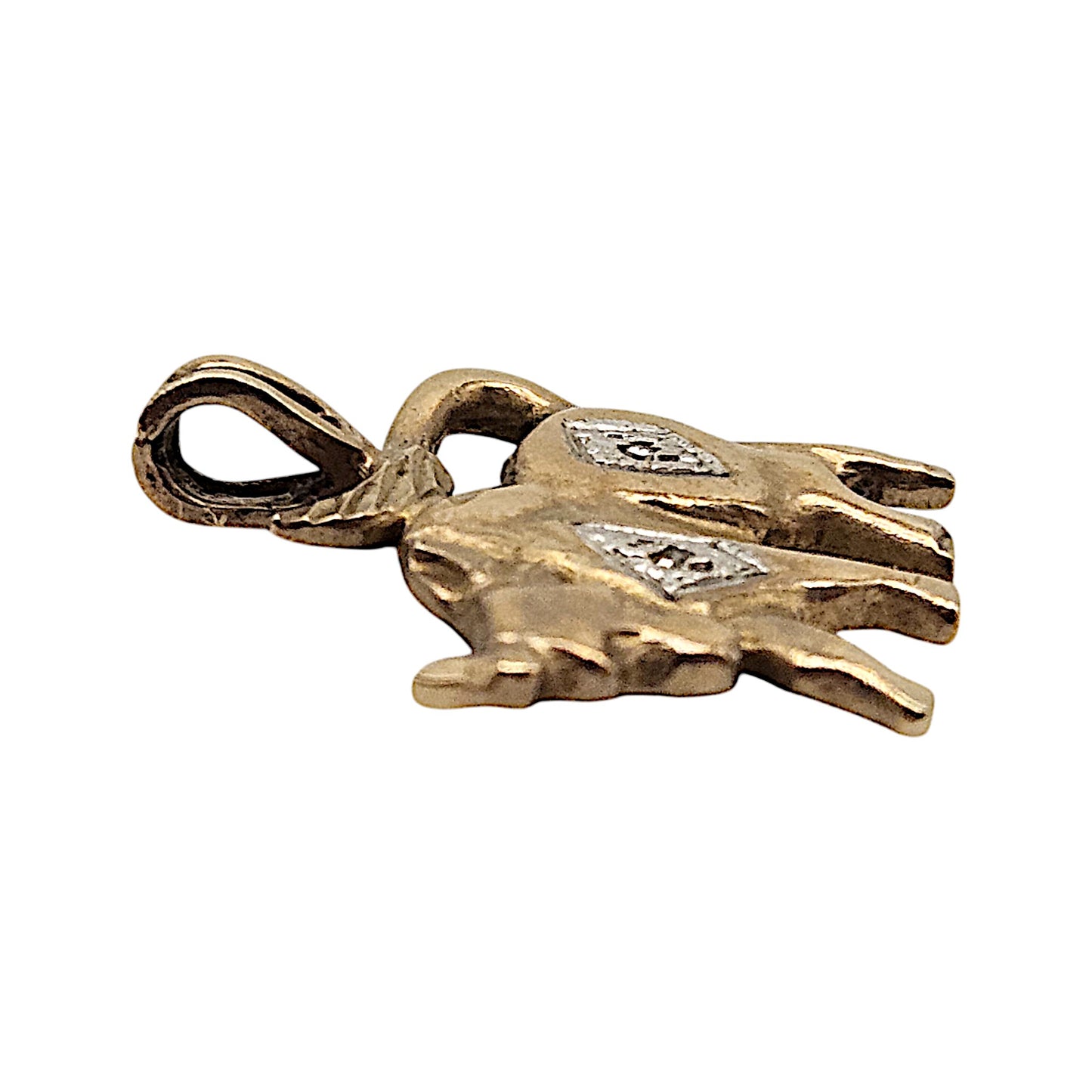 9ct 375 Yellow Gold Taurus Pendant With Diamonds L 1.9 cm 1.6 g.