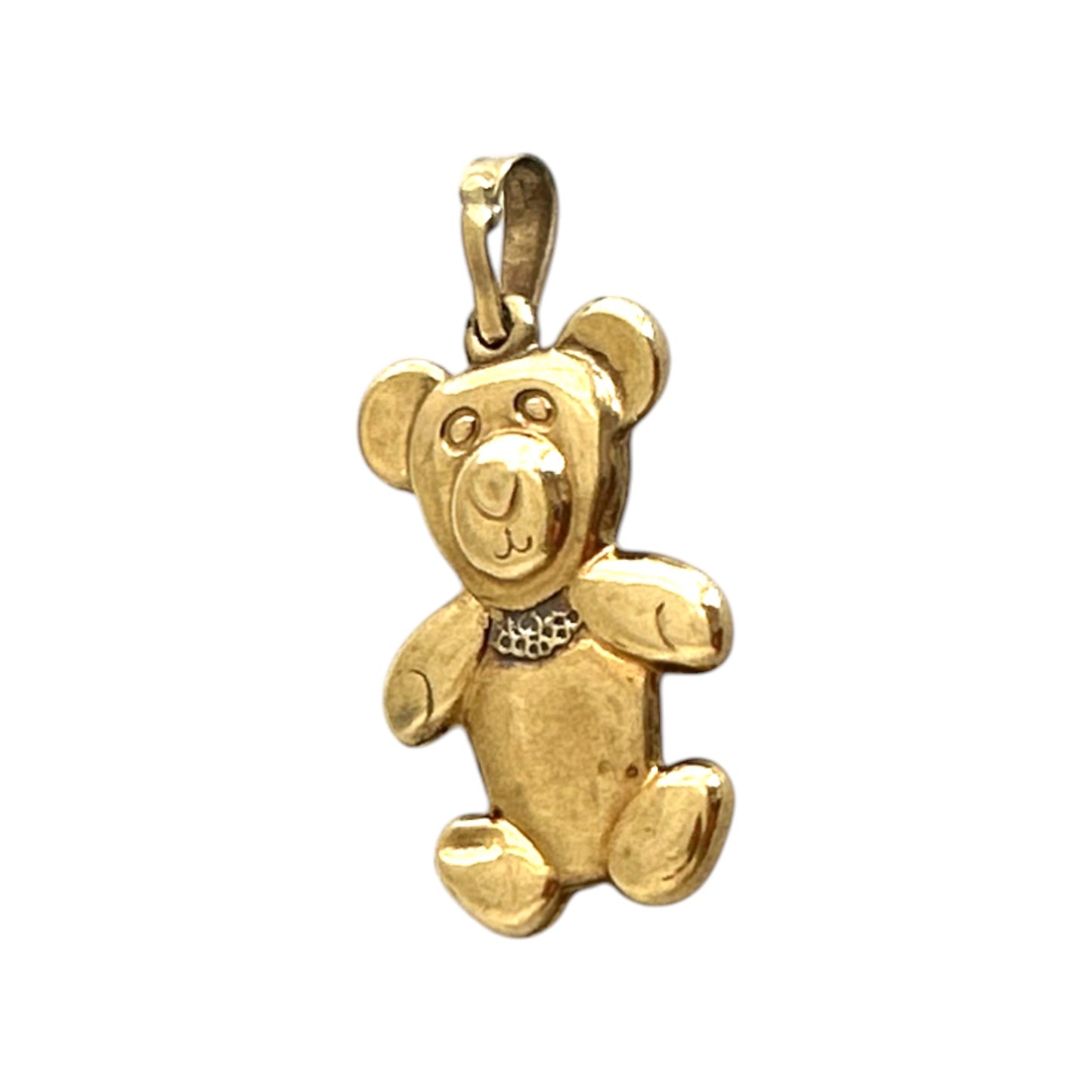 9ct 375 Yellow Gold Teddy Bear Charm or Pendant L 1.8 cm 0.7 g.