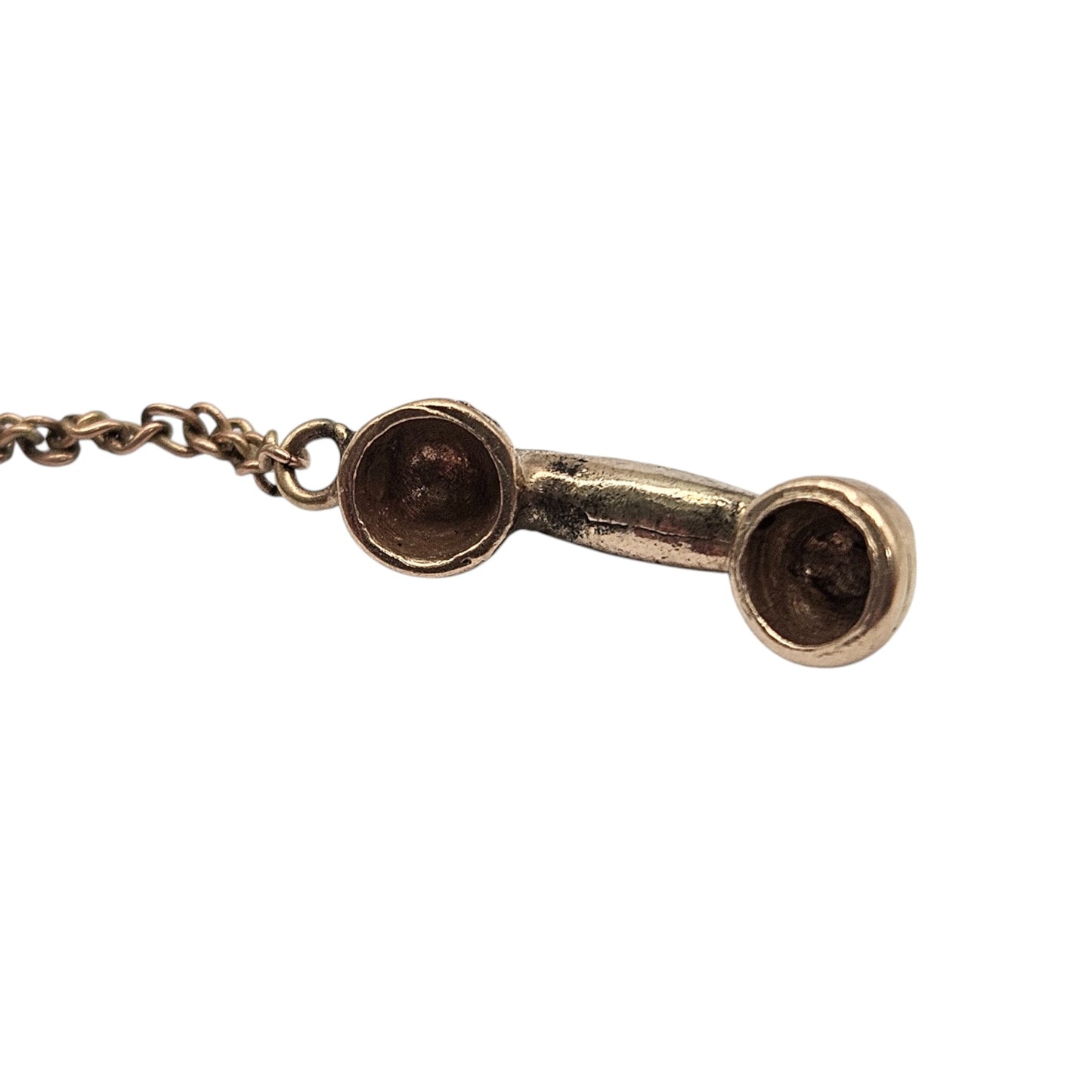 Unusual 9ct 375 Yellow Gold Telephone Charm 1966 L 1.7 cm 6.8 g.