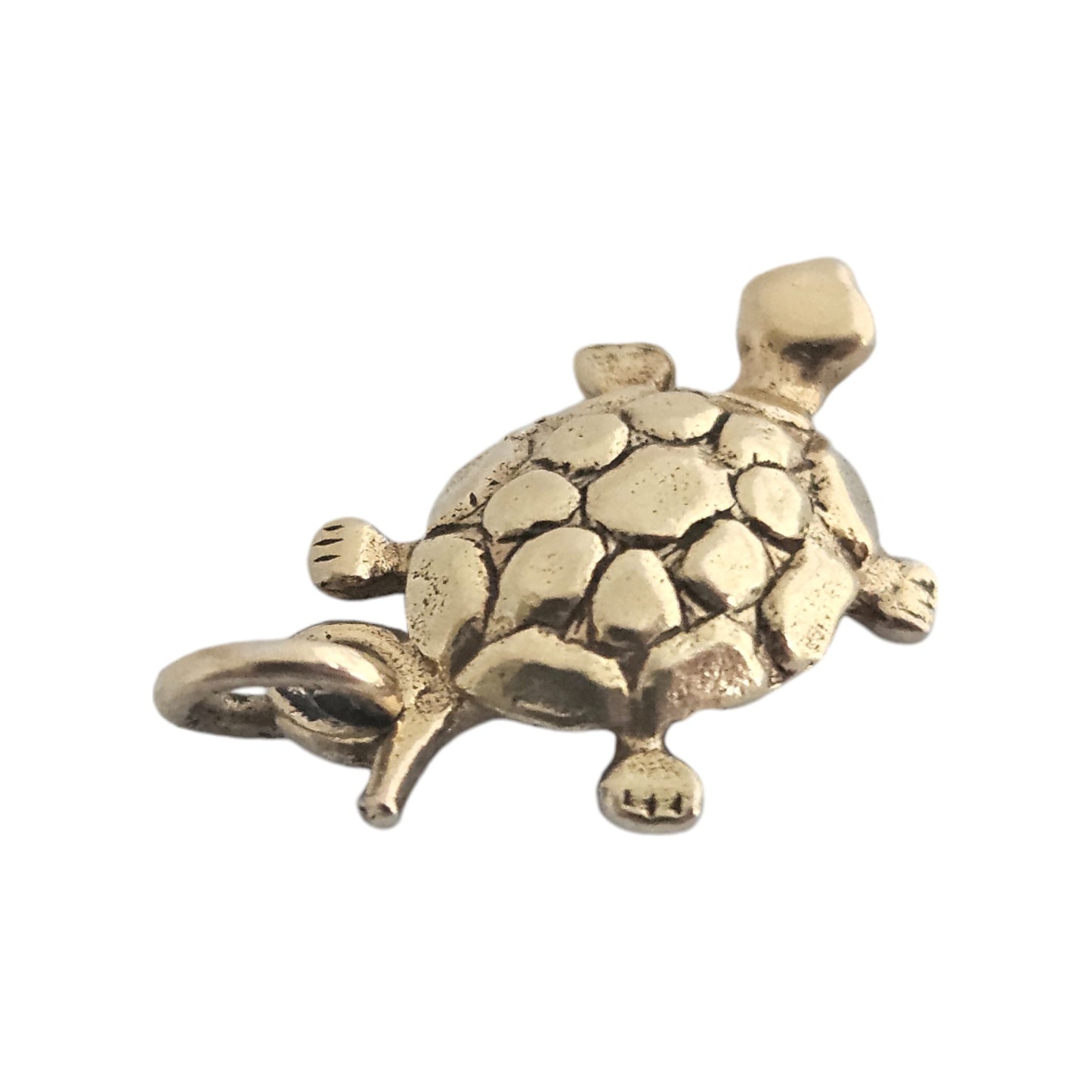 9ct 375 Yellow Gold Turtle Charm 1971 L 1.9 cm 2.1 g.