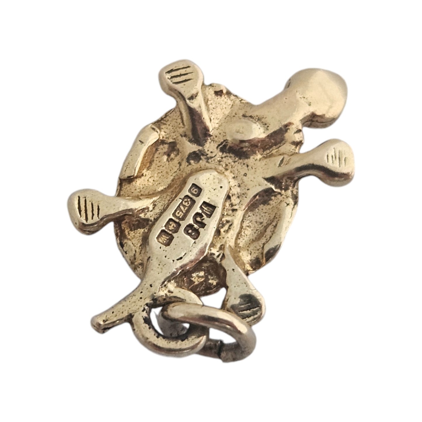 9ct 375 Yellow Gold Turtle Charm 1971 L 1.9 cm 2.1 g.