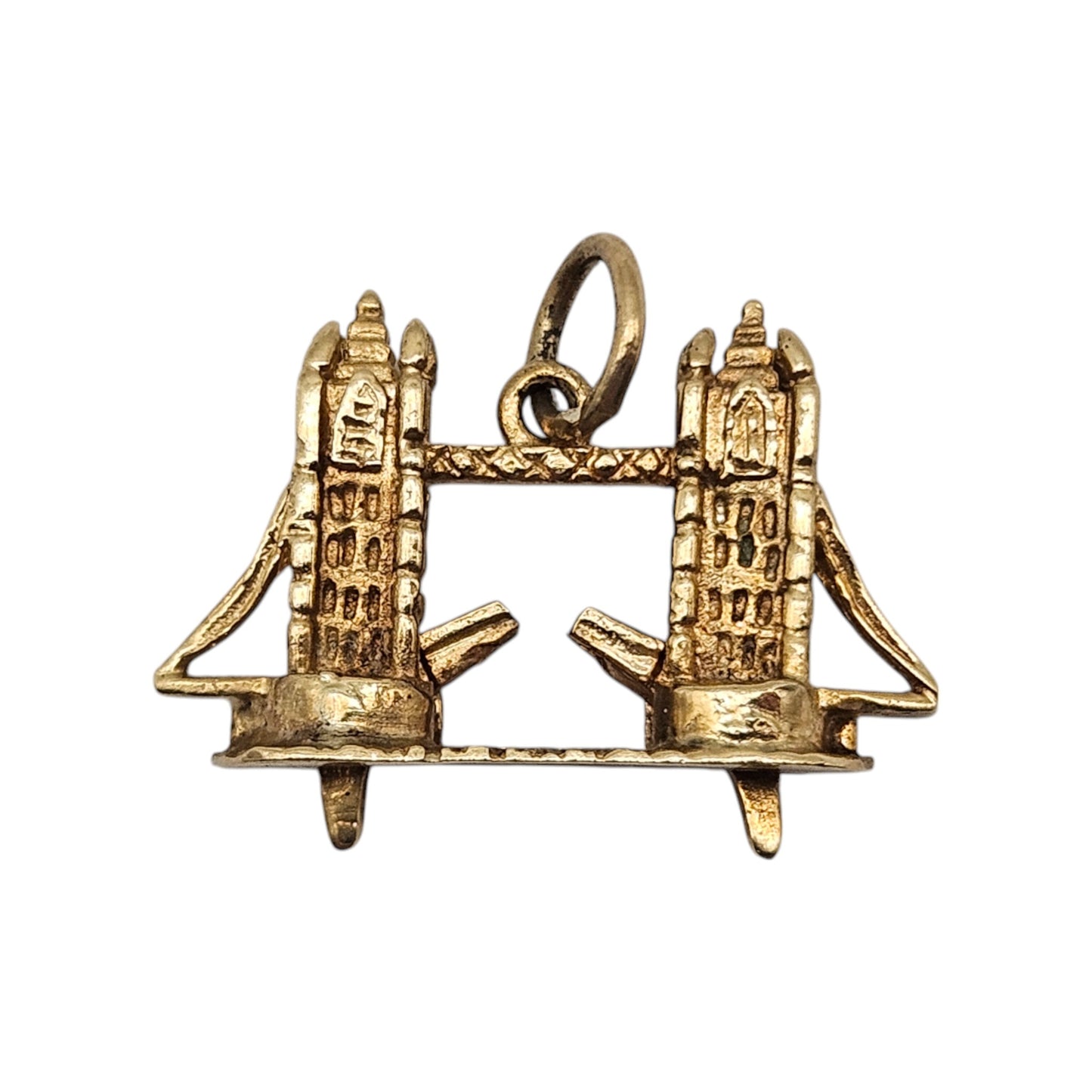 9ct 375 Yellow Gold Tower Bridge Articulated Charm 1972 L 2.0 cm 2.9 g.
