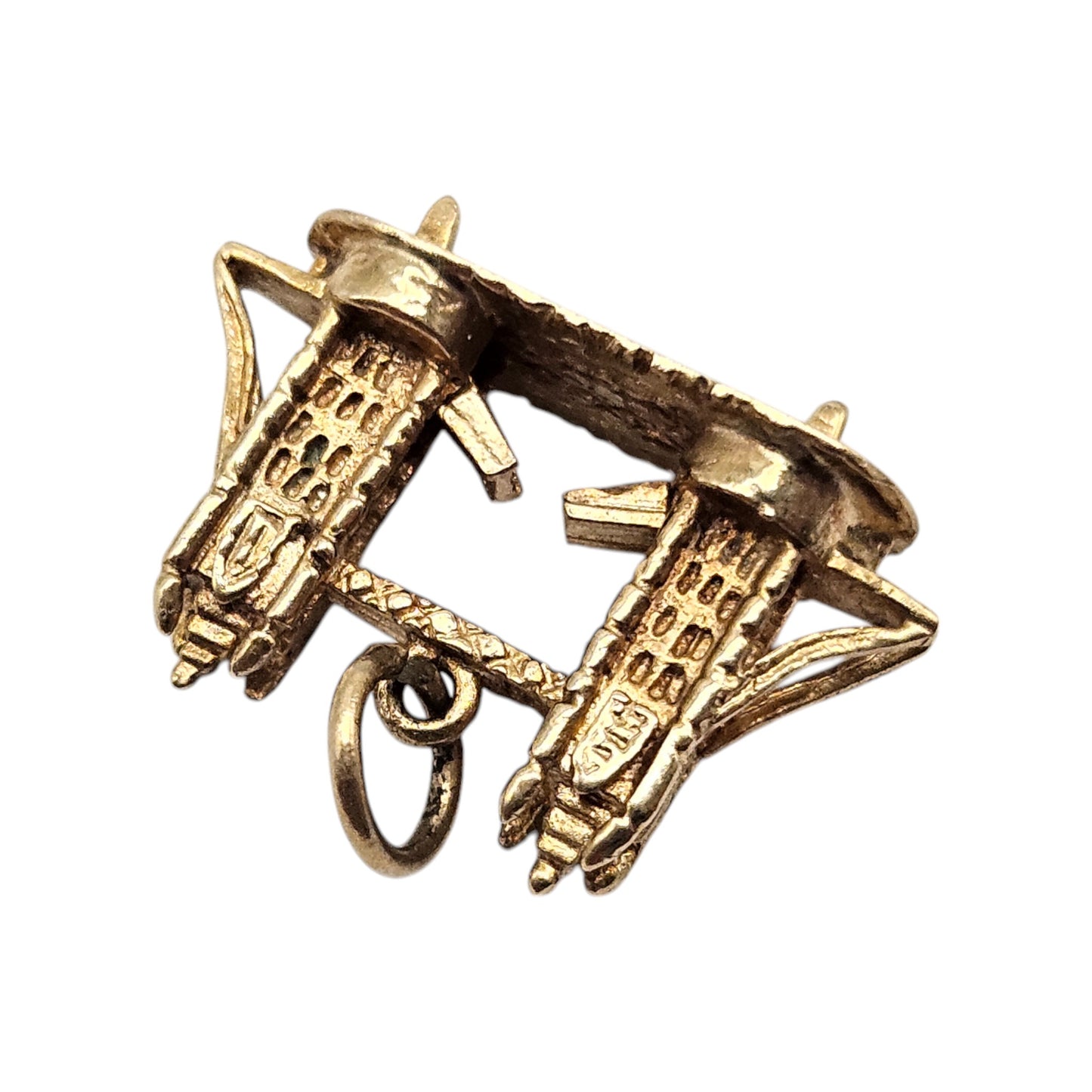 9ct 375 Yellow Gold Tower Bridge Articulated Charm 1972 L 2.0 cm 2.9 g.